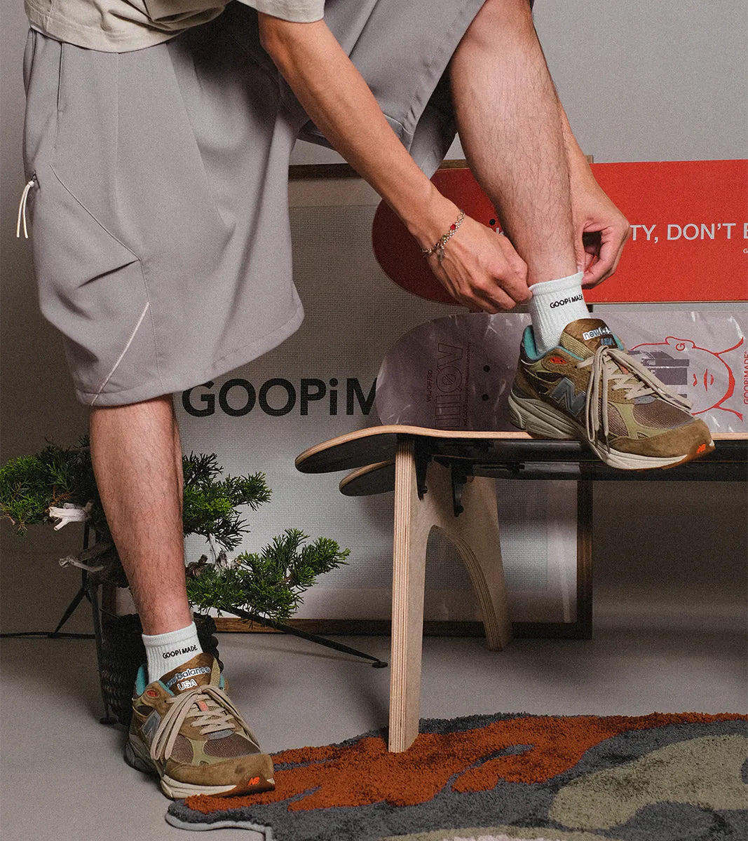 GOOPiMADE® GKA-04 SOFTBOX Coolmax® Tabi Socks (Light) 分趾低筒襪 - Ivory