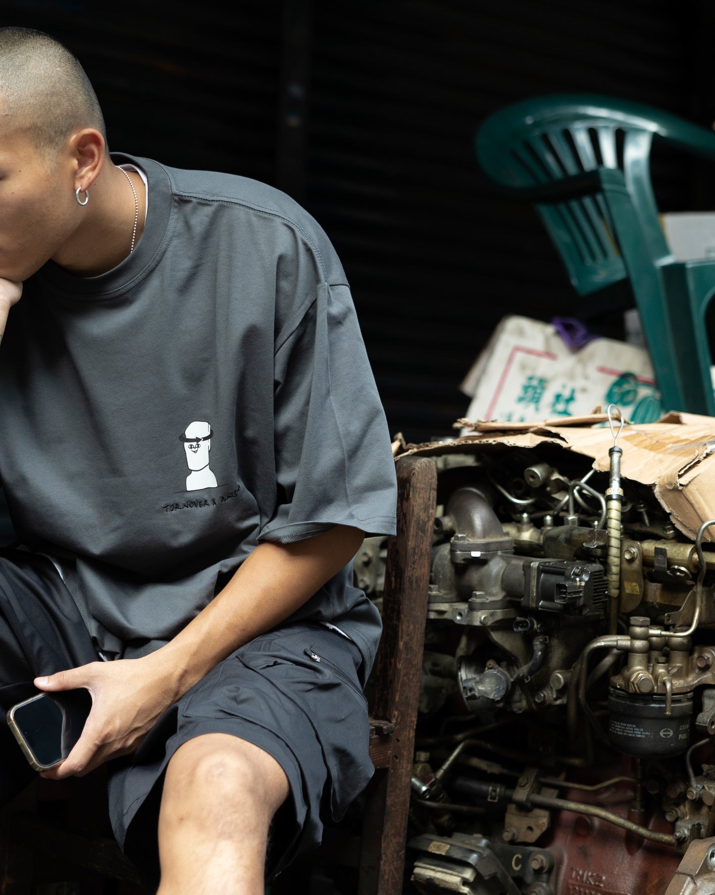 ANST × TURNOVER A x T Graphic Tee/深灰