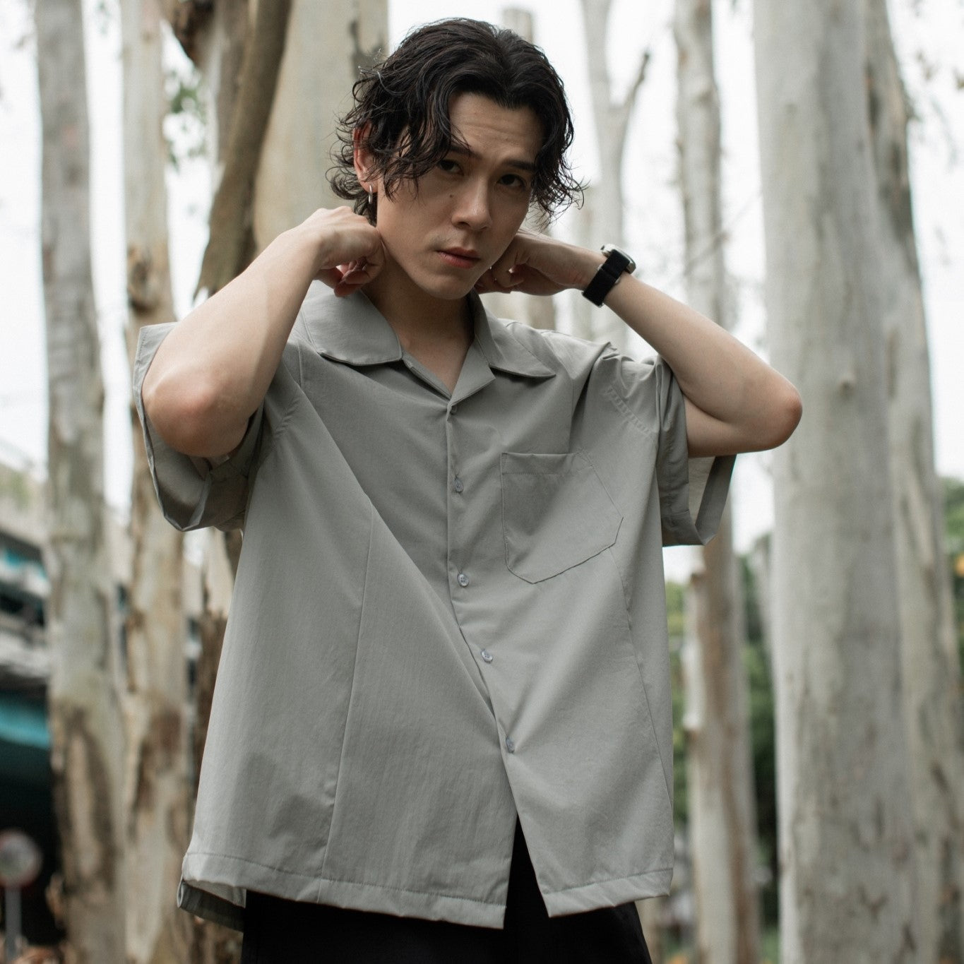 QUEST AIR SHIRT 涼感 拼接 短袖襯衫