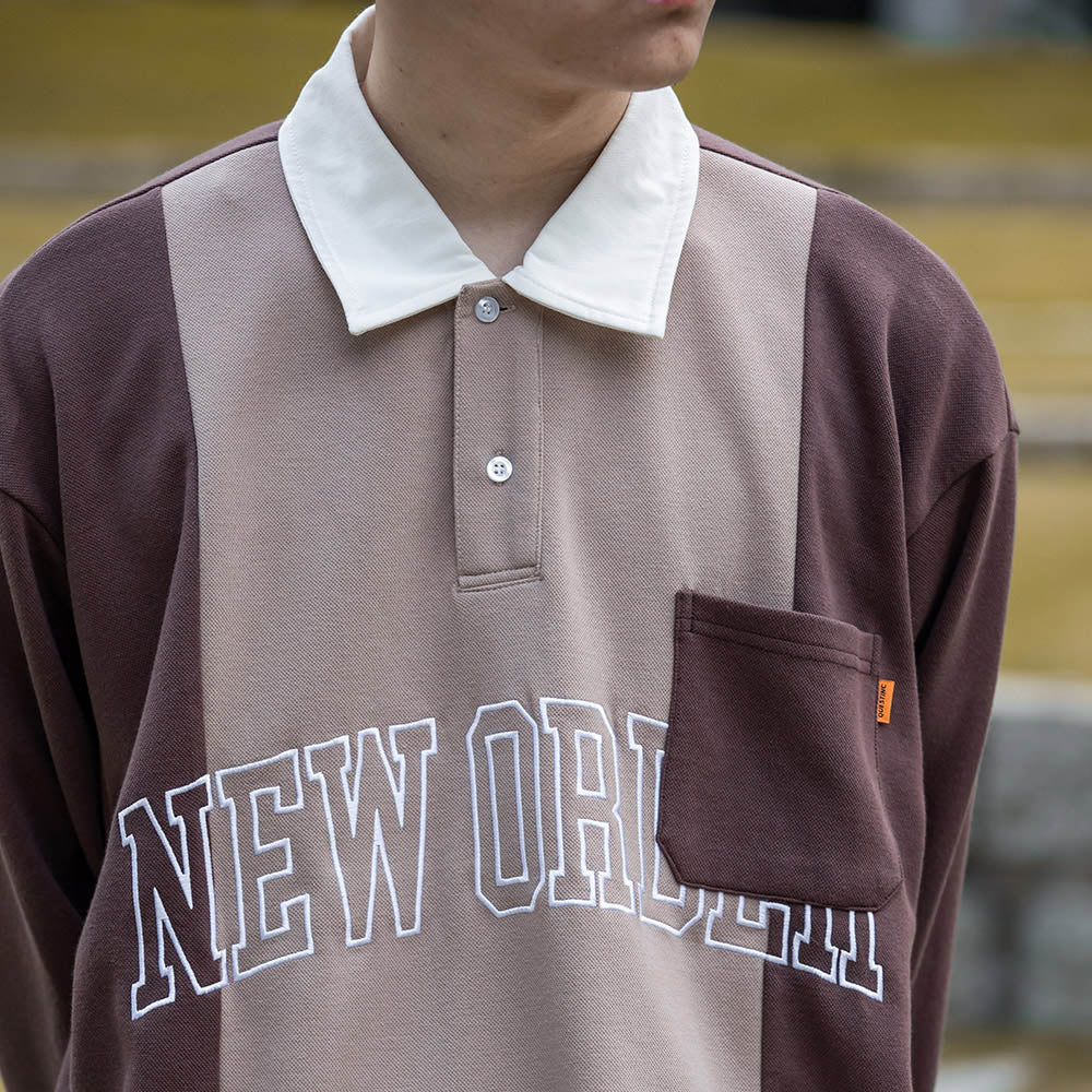 【QUEST】NEW ORDER LS POLO 拼接口袋長袖POLO衫