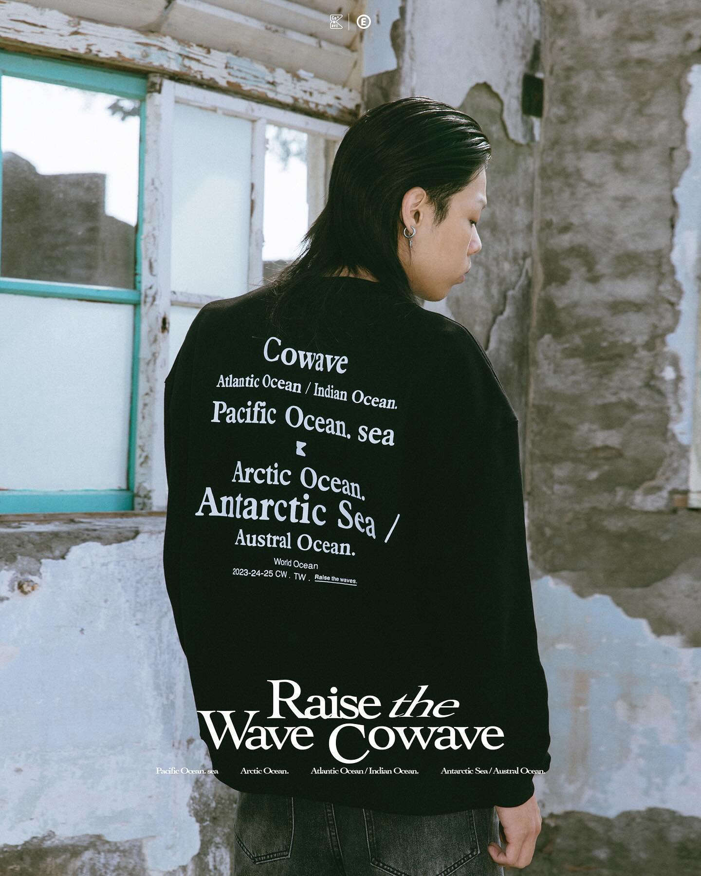 Cowave 2023-24 Fall & Winter Slogan font Sweatshirt