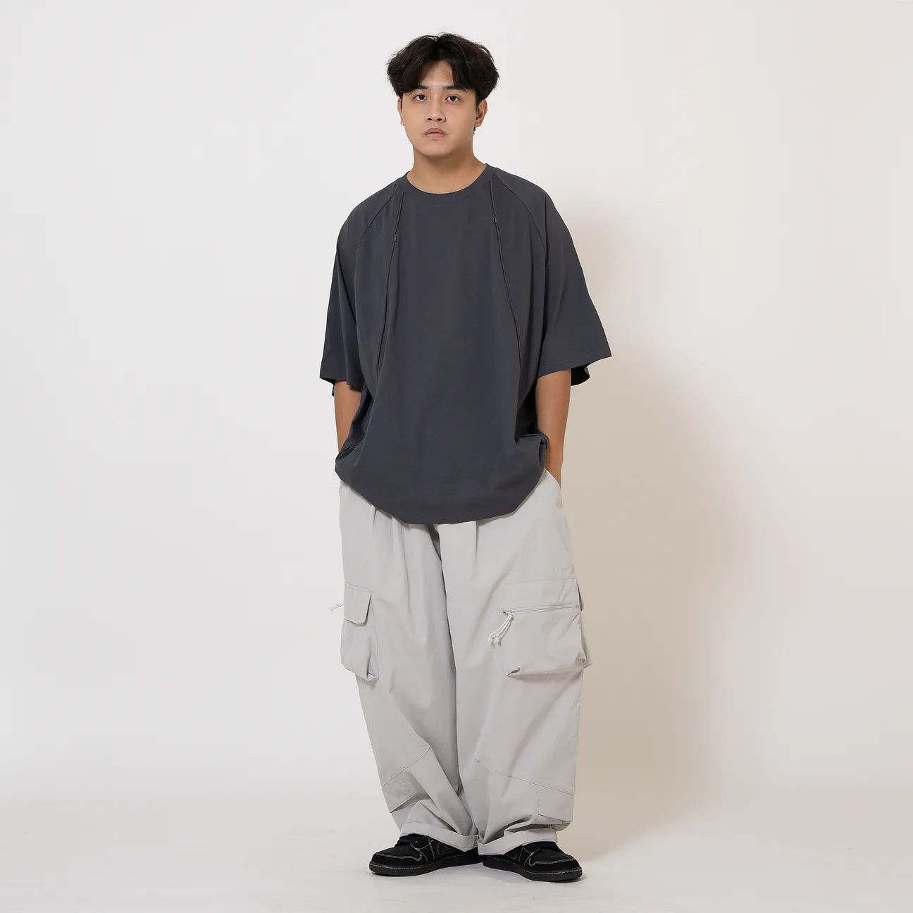 ANST 八袋 不對稱口袋寬褲 882415