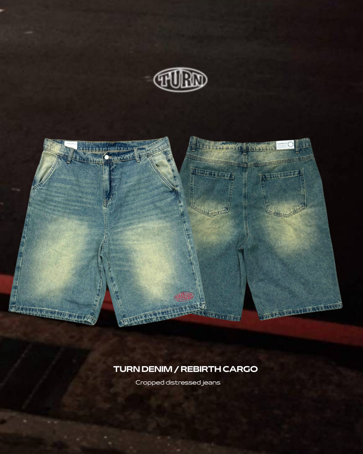 TURNOVER 2025SS TTURN DENIM / REBIRTH CARGO“25SS-S10 破界輪回・六分牛仔褲”