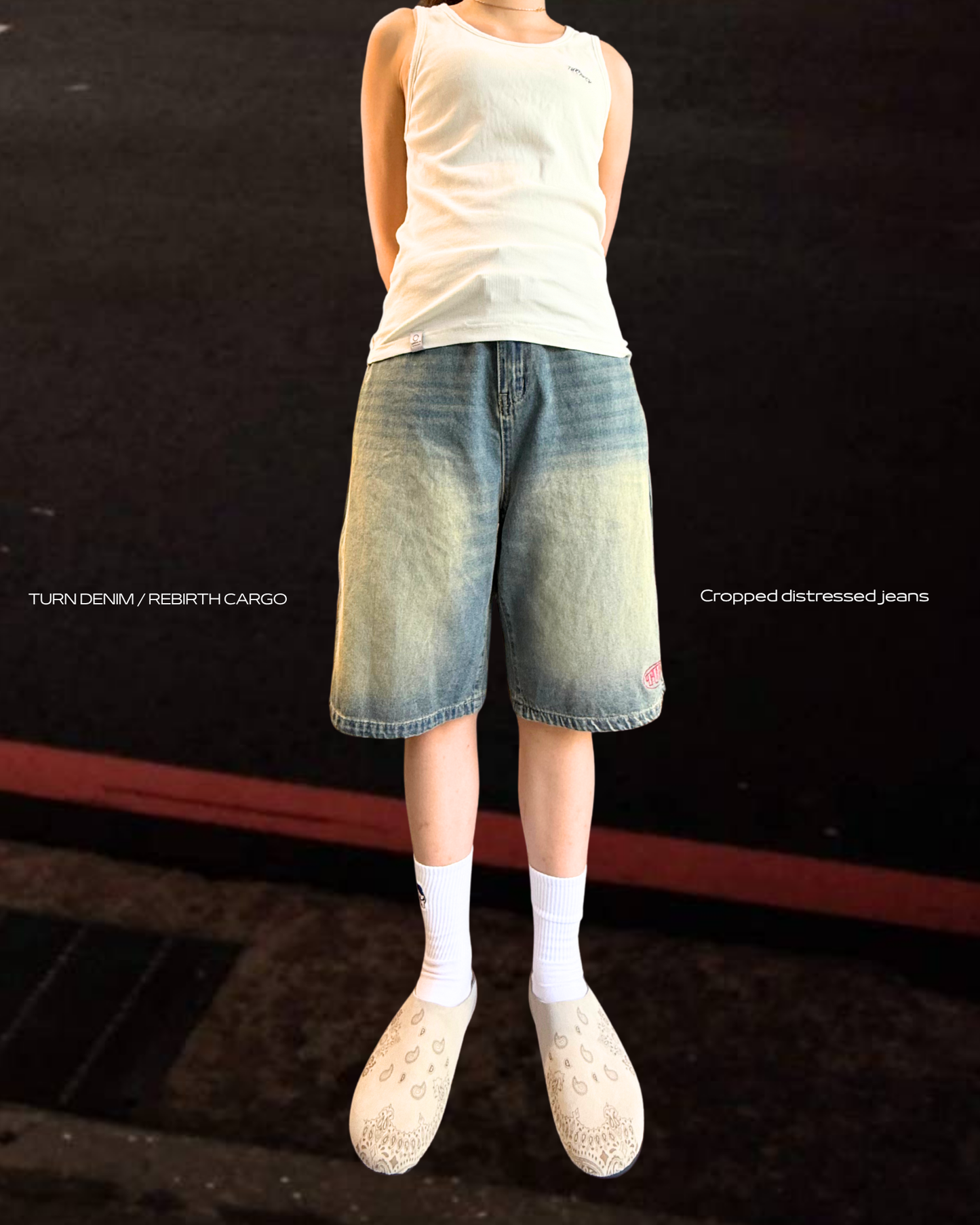 TURNOVER 2025SS TTURN DENIM / REBIRTH CARGO“25SS-S10 破界輪回・六分牛仔褲”