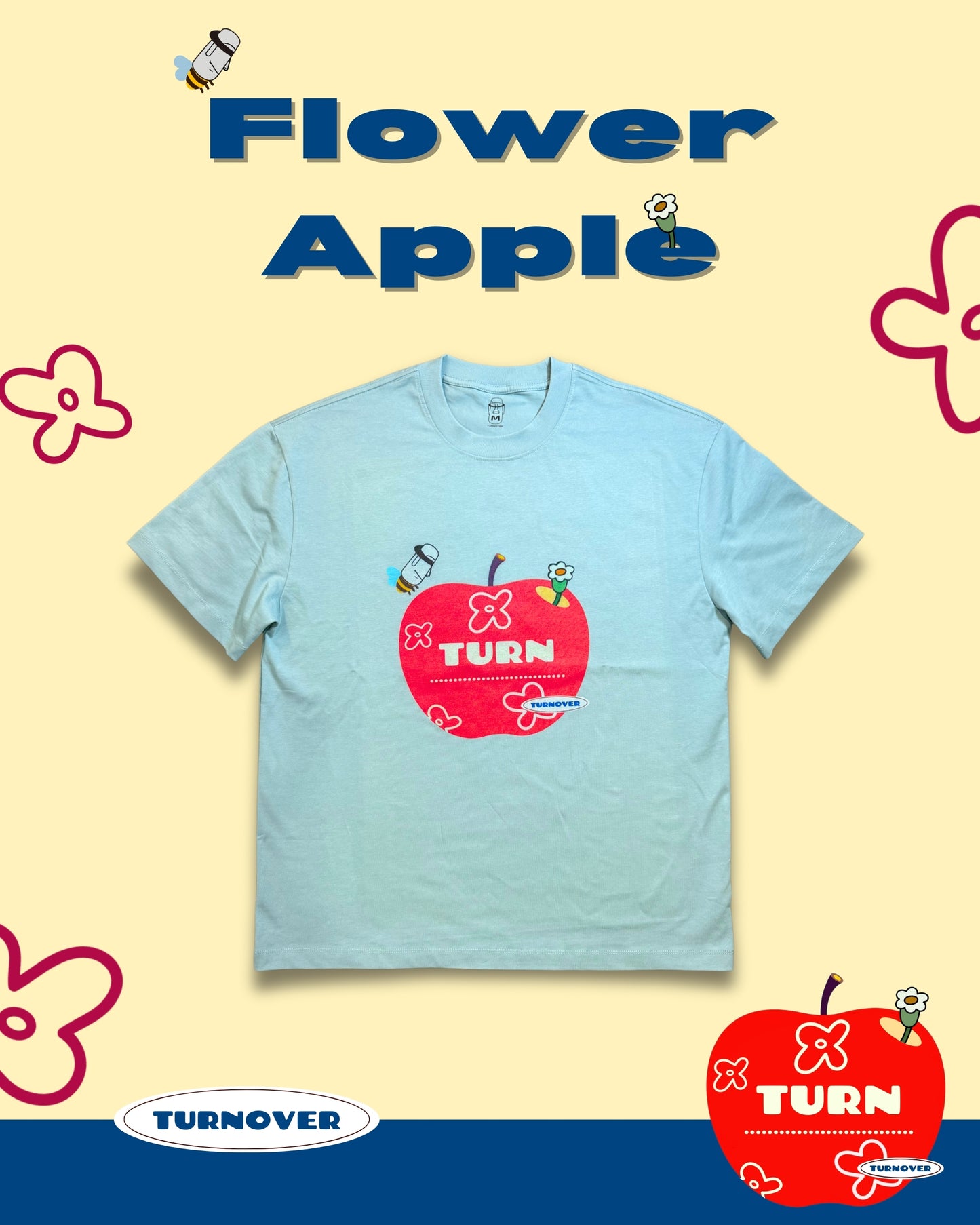TURNOVER 2025SS Flower Apple
“25SST4 蘋果花兒TEE”