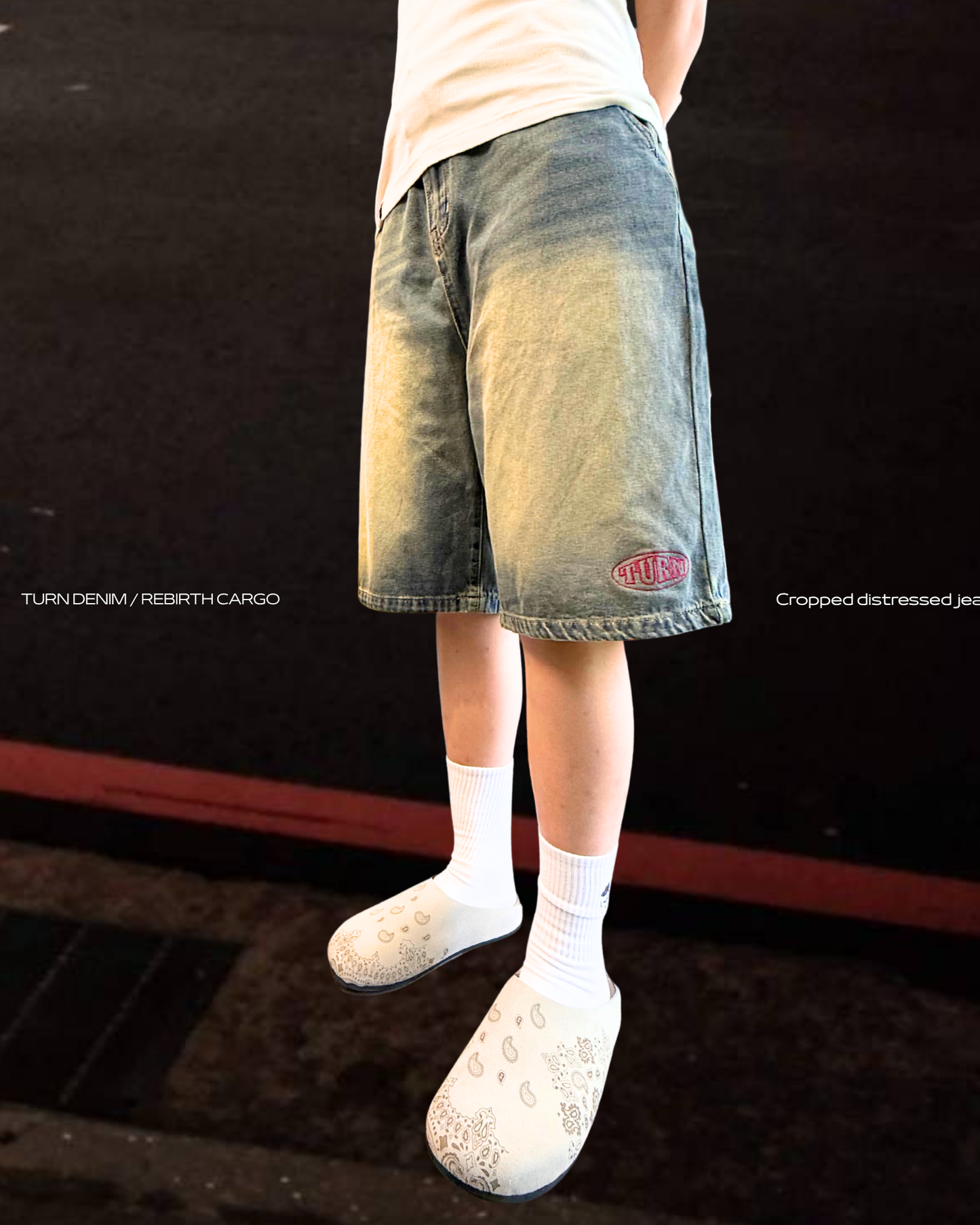 TURNOVER 2025SS TTURN DENIM / REBIRTH CARGO“25SS-S10 破界輪回・六分牛仔褲”