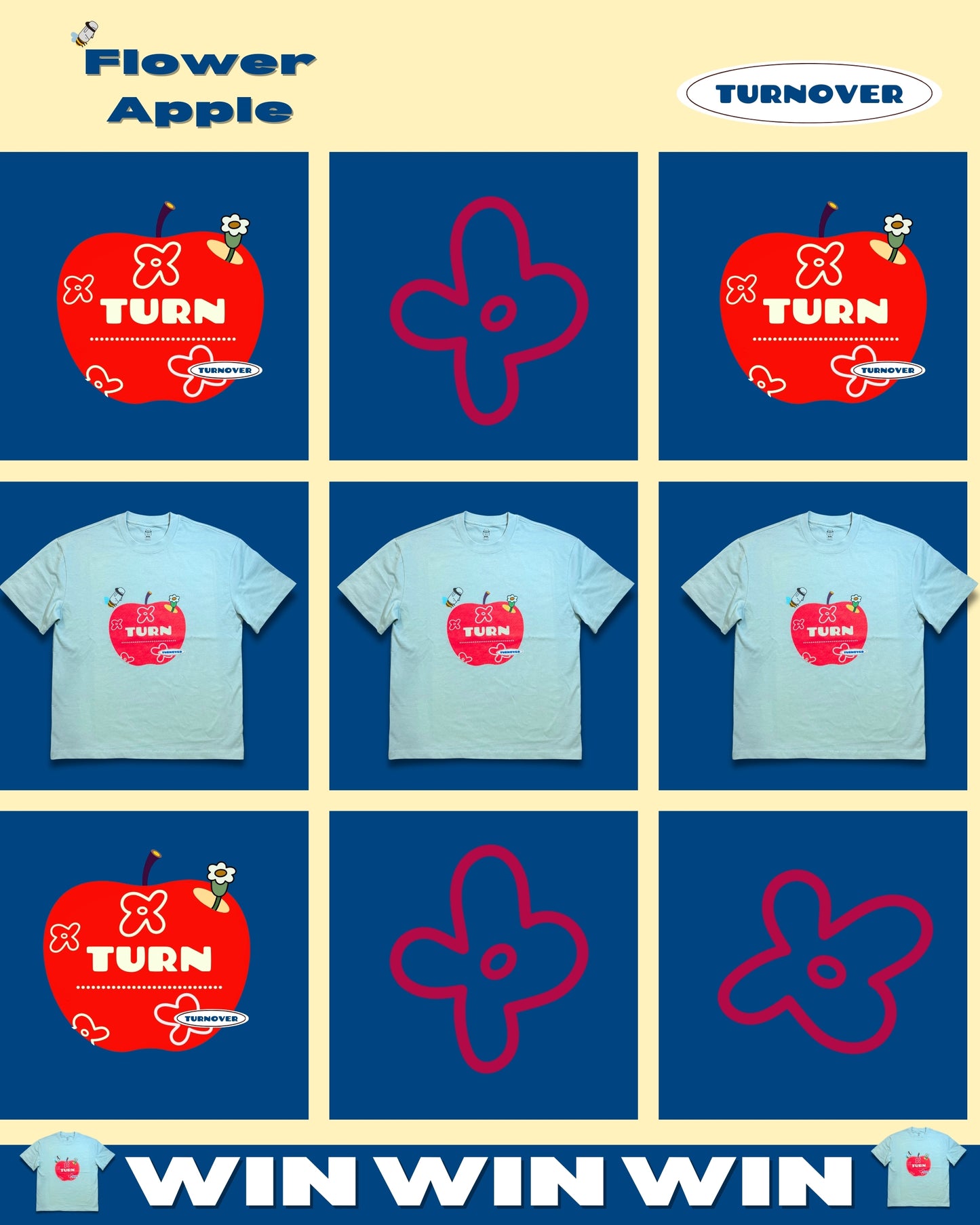 TURNOVER 2025SS Flower Apple
“25SST4 蘋果花兒TEE”