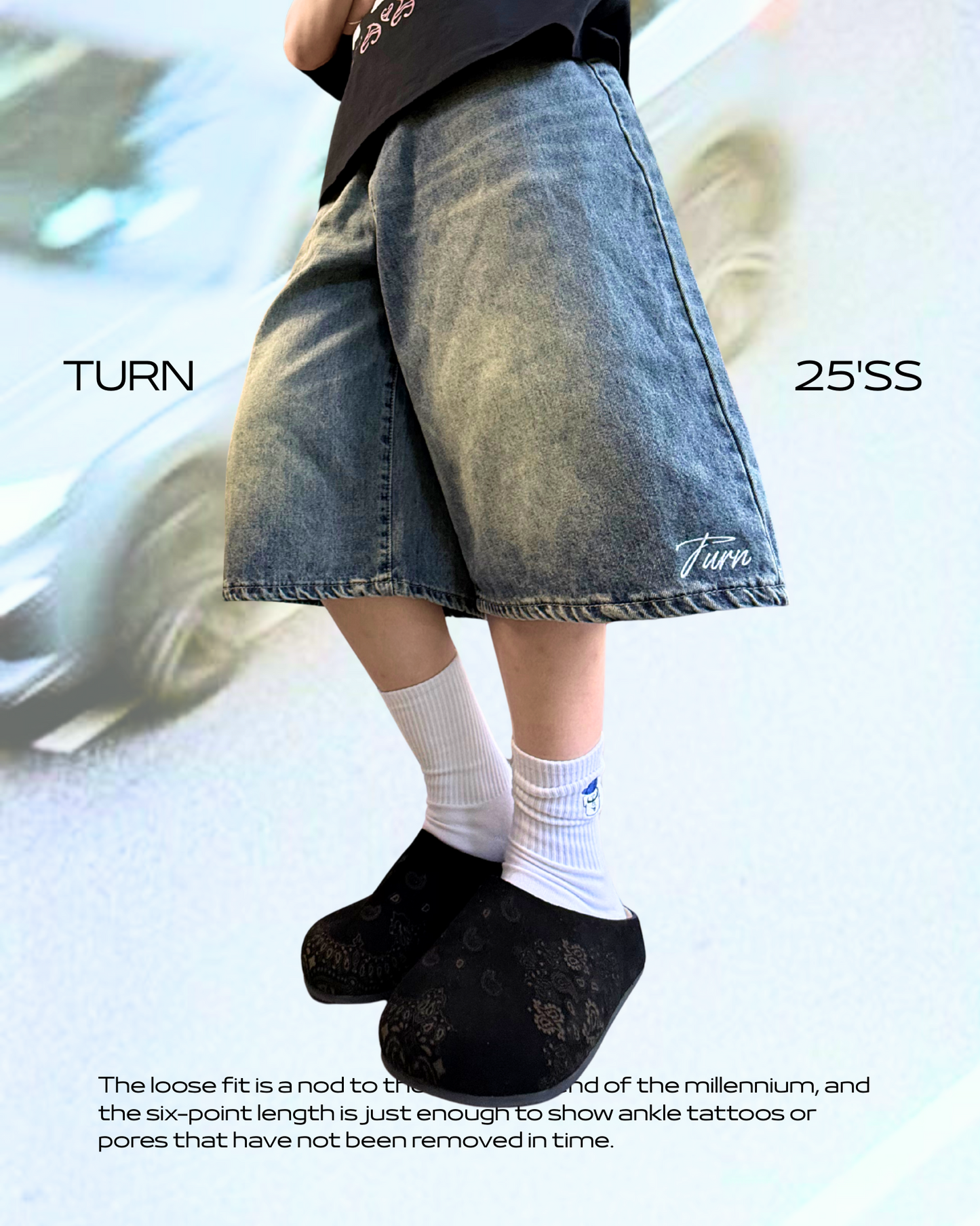 TURNOVER 2025SS SOMNAMBULIST BLUE “25SS-S11 夢遊者藍・六分牛仔褲”