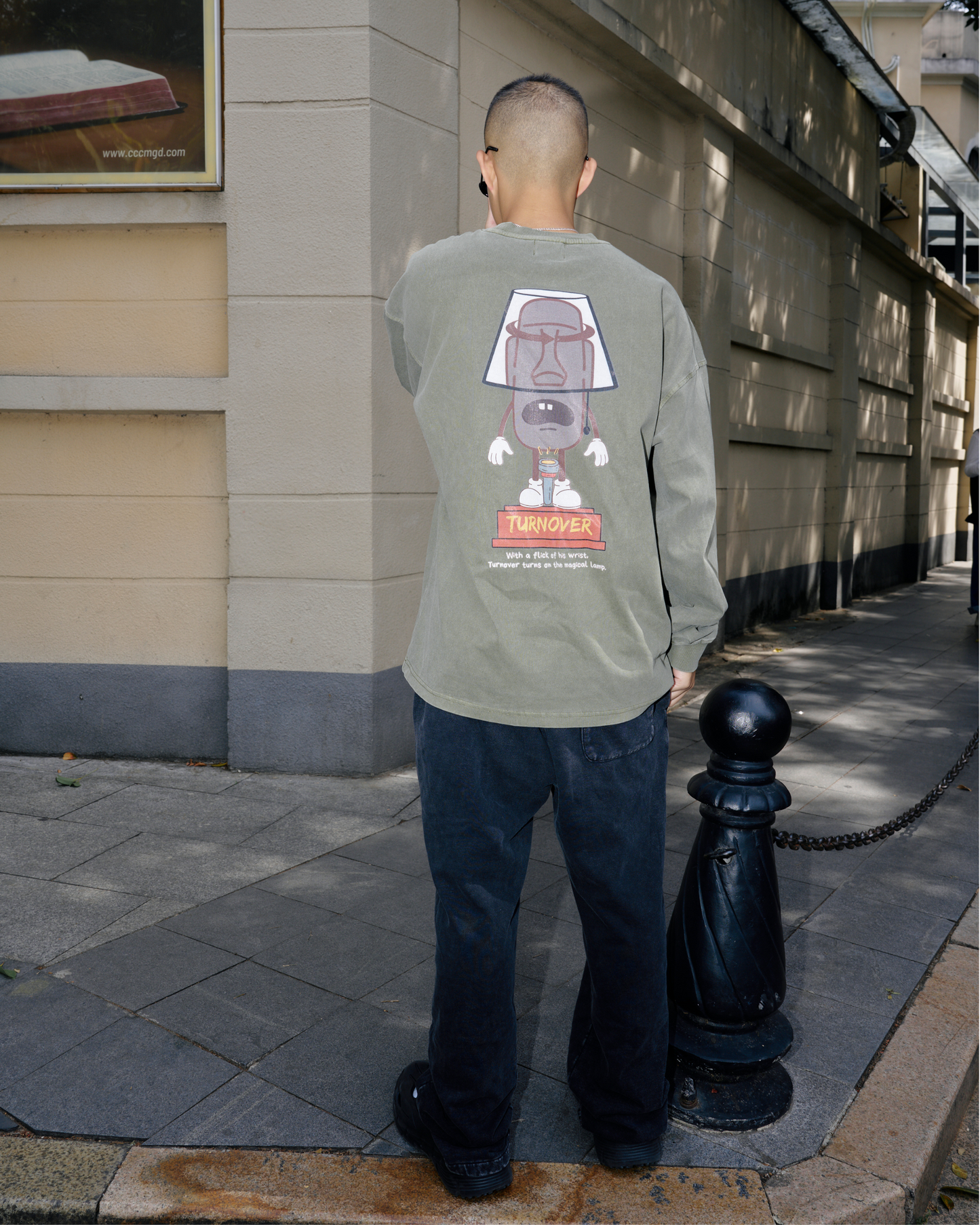 TURNOVER WASHED COTTON LONG PANTS