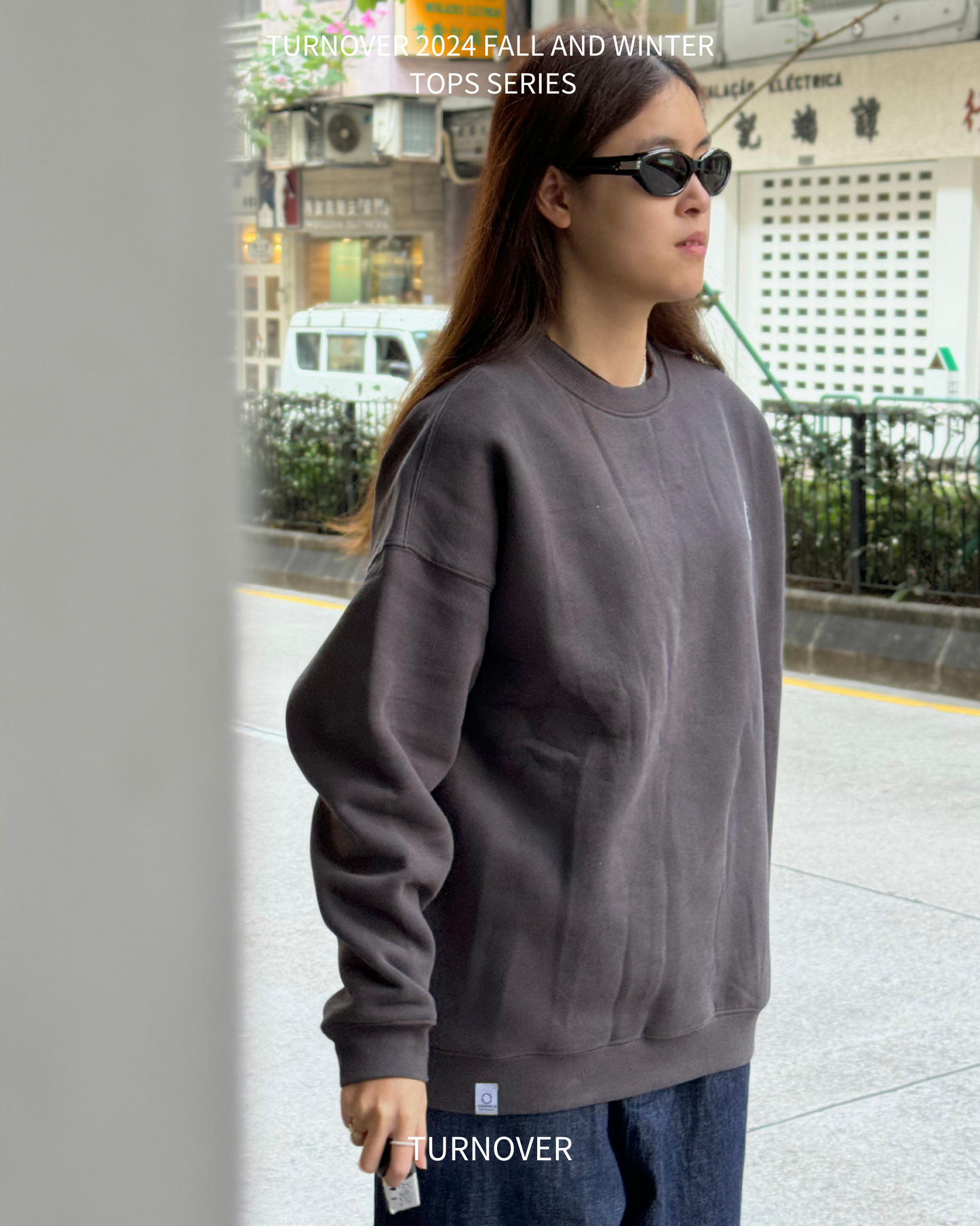 TURNOVER INTERIOR FLEECE LONG SLEEVE
