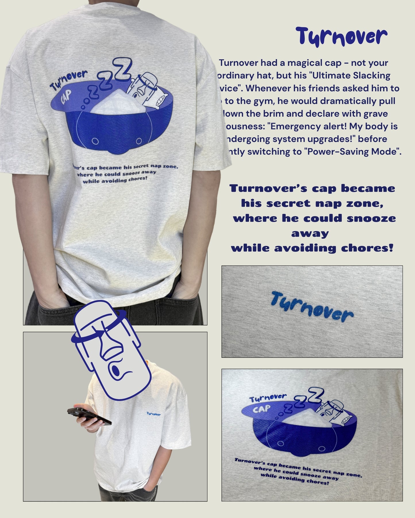 TURNOVER 2025SS “zzZ Cap Tee "
“25SST6 睡大懶覺TEE”