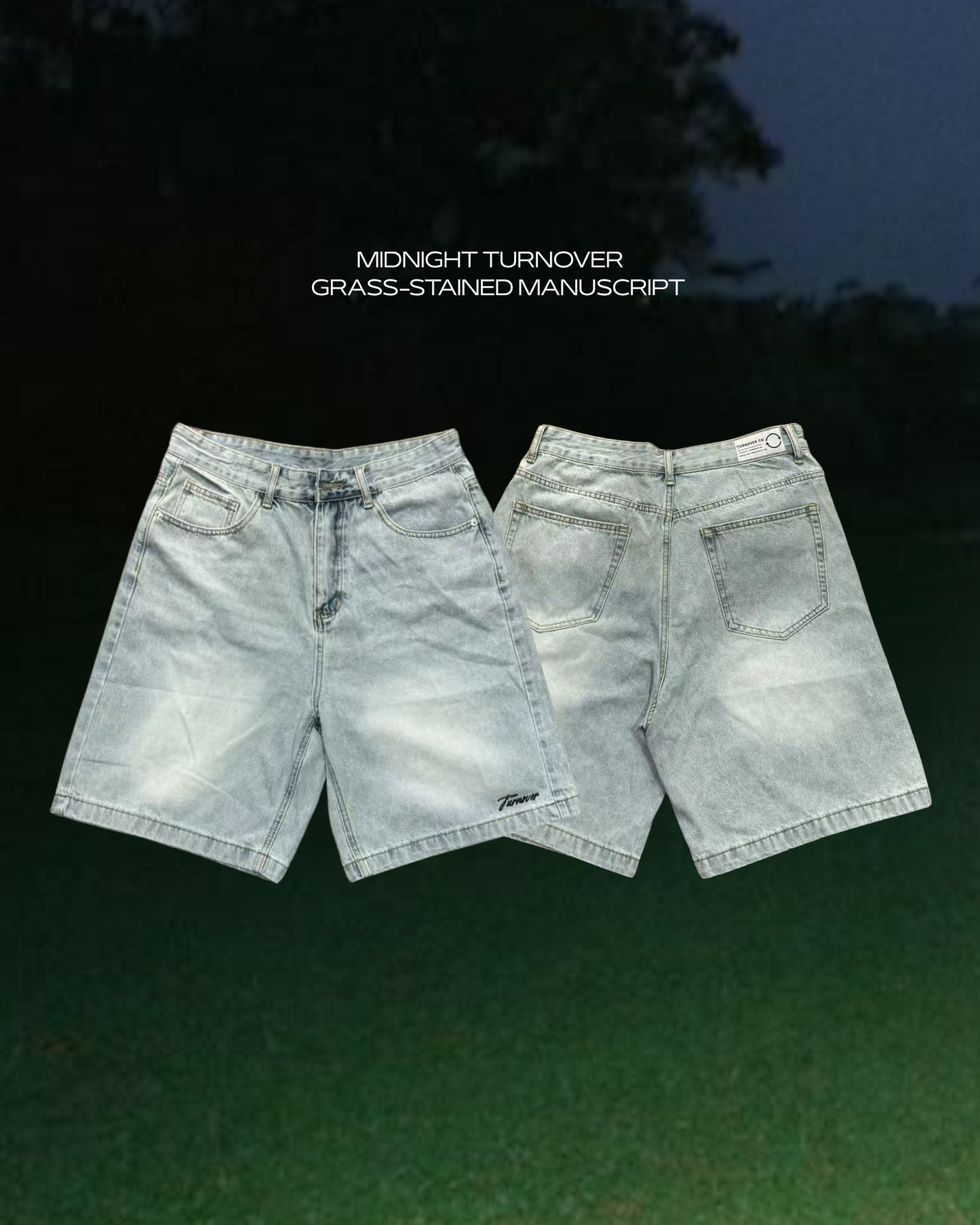 TURNOVER 2025SS MIDNIGHT “25SS-S12 午夜白光・六分牛仔褲”