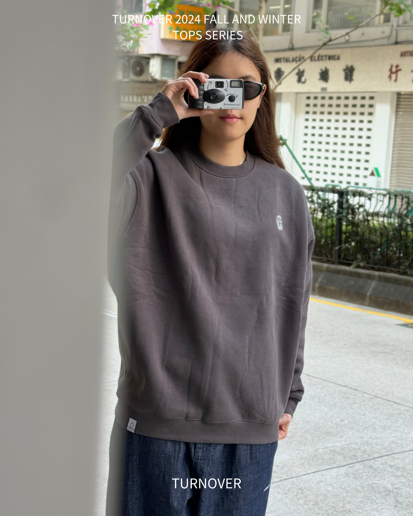 TURNOVER INTERIOR FLEECE LONG SLEEVE