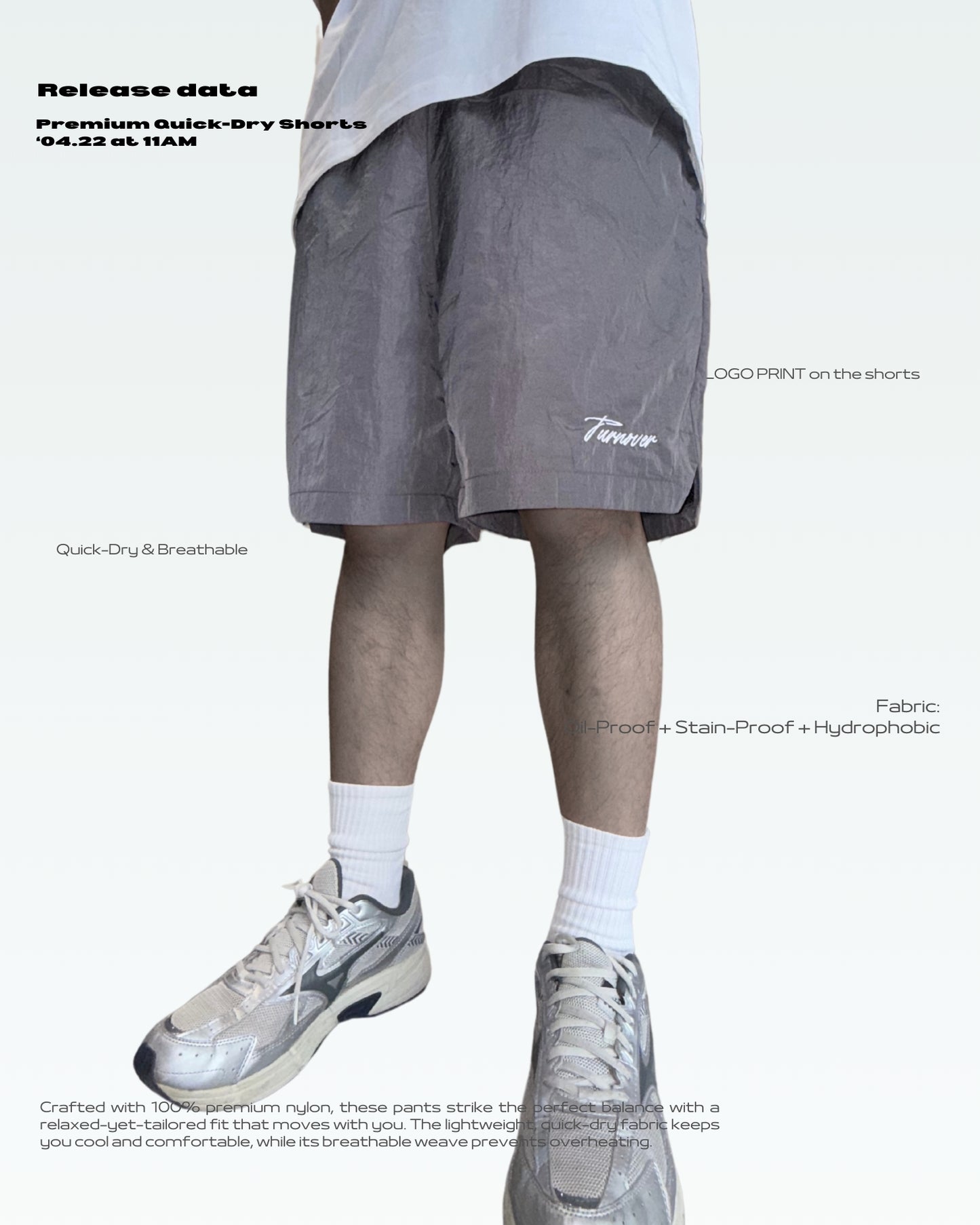 TURNOVER 2025SS Premium Quick-Dry Shorts “25SS-S3 質感速乾短褲"