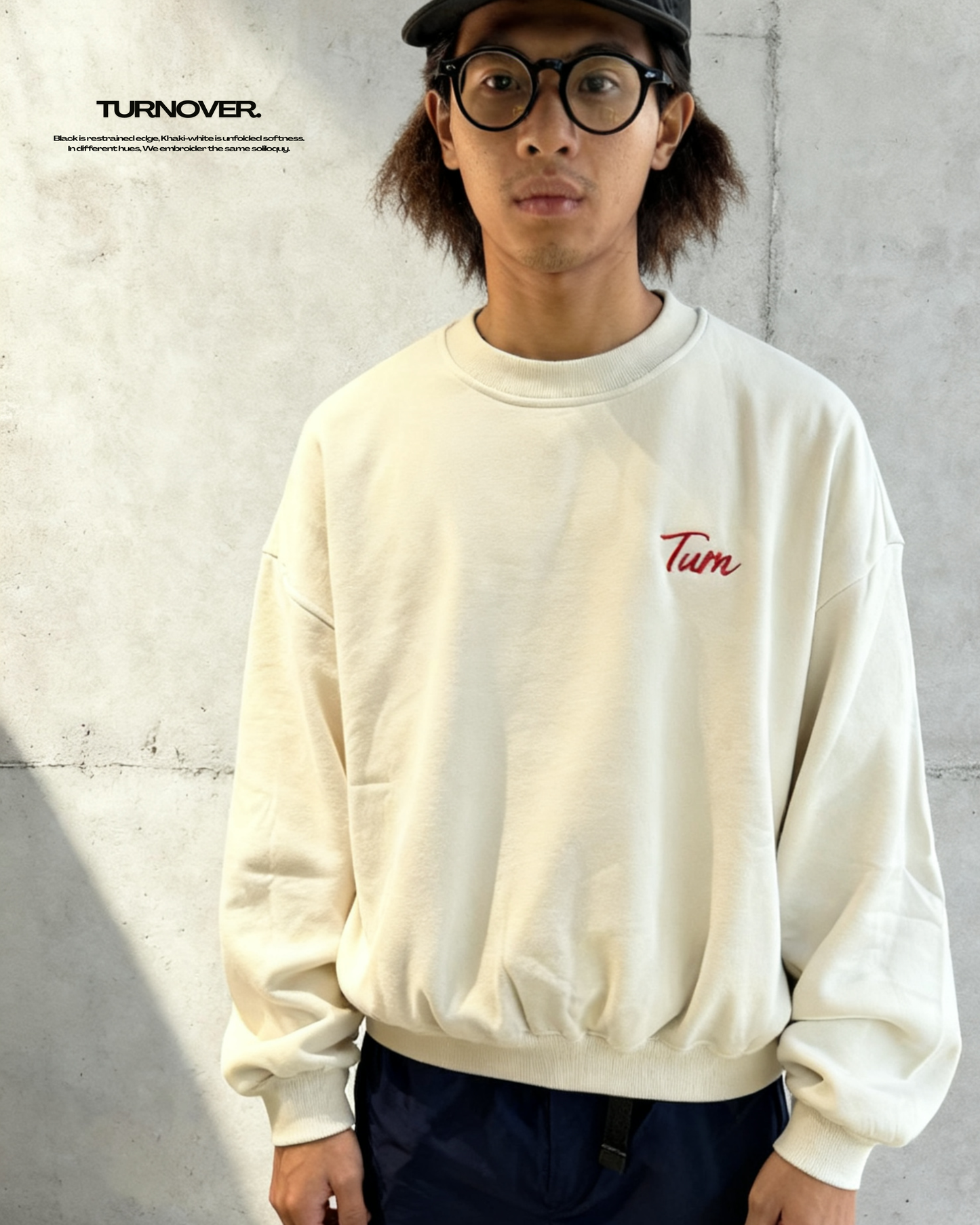 TURNOVER 2026AW Dual Stitch “26AW-LE3 晝夜繡言.加絨短版長袖”