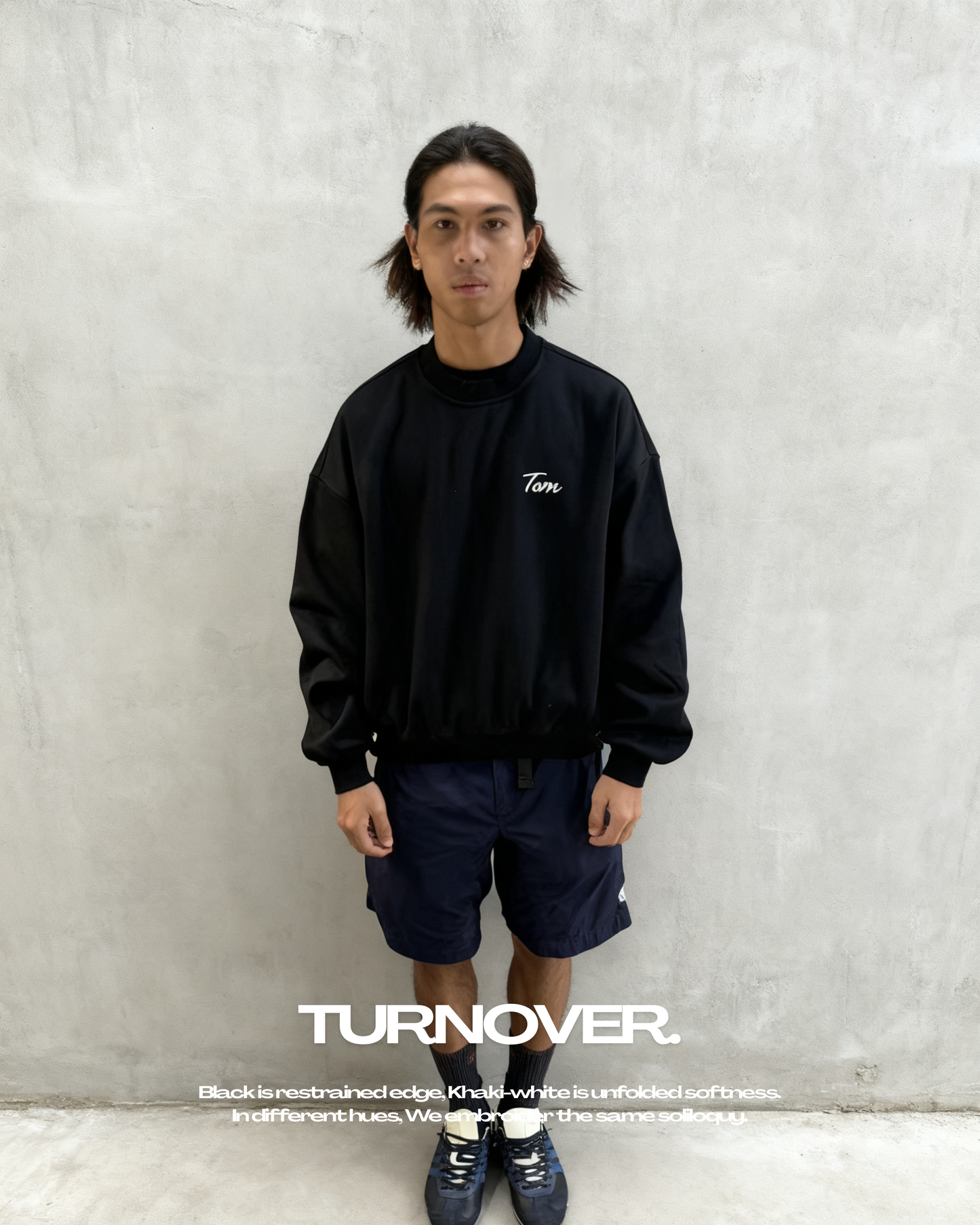 TURNOVER 2026AW Dual Stitch “26AW-LE3 晝夜繡言.加絨短版長袖”