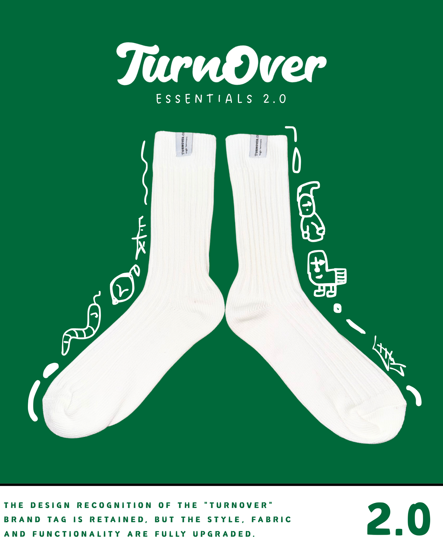 TURNOVER ESSENTIALS SOCKS 2.0 襪