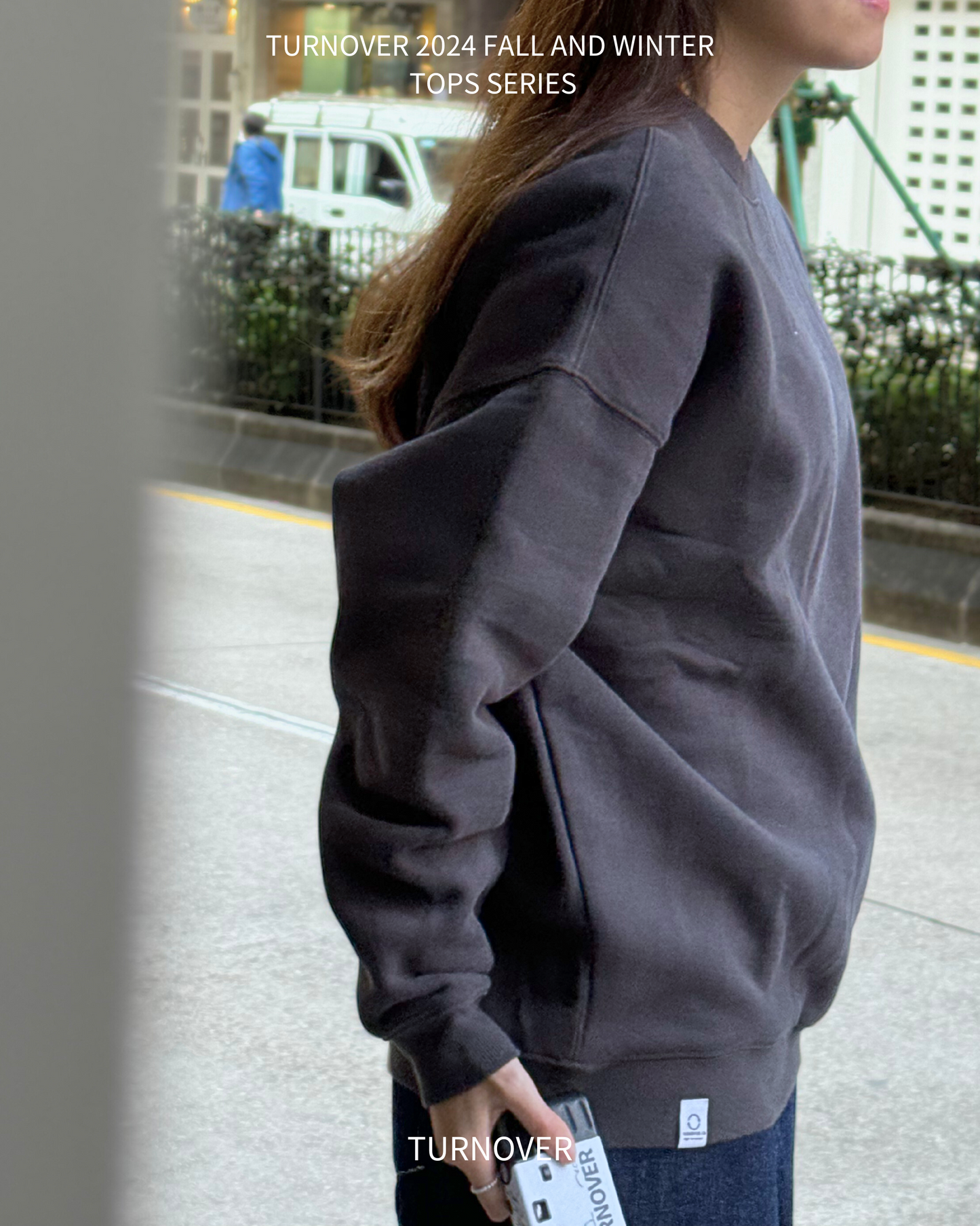 TURNOVER INTERIOR FLEECE LONG SLEEVE