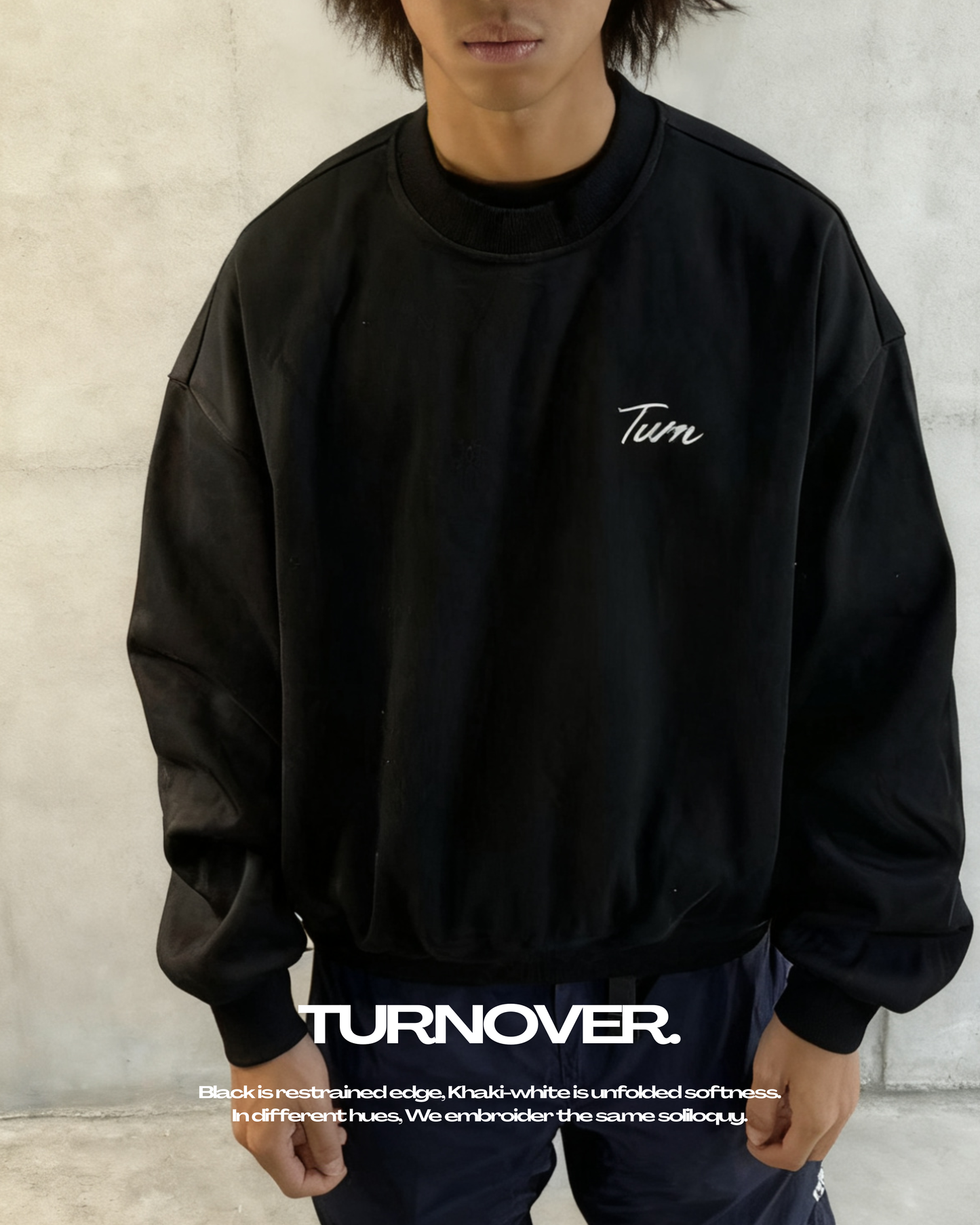 TURNOVER 2026AW Dual Stitch “26AW-LE3 晝夜繡言.加絨短版長袖”