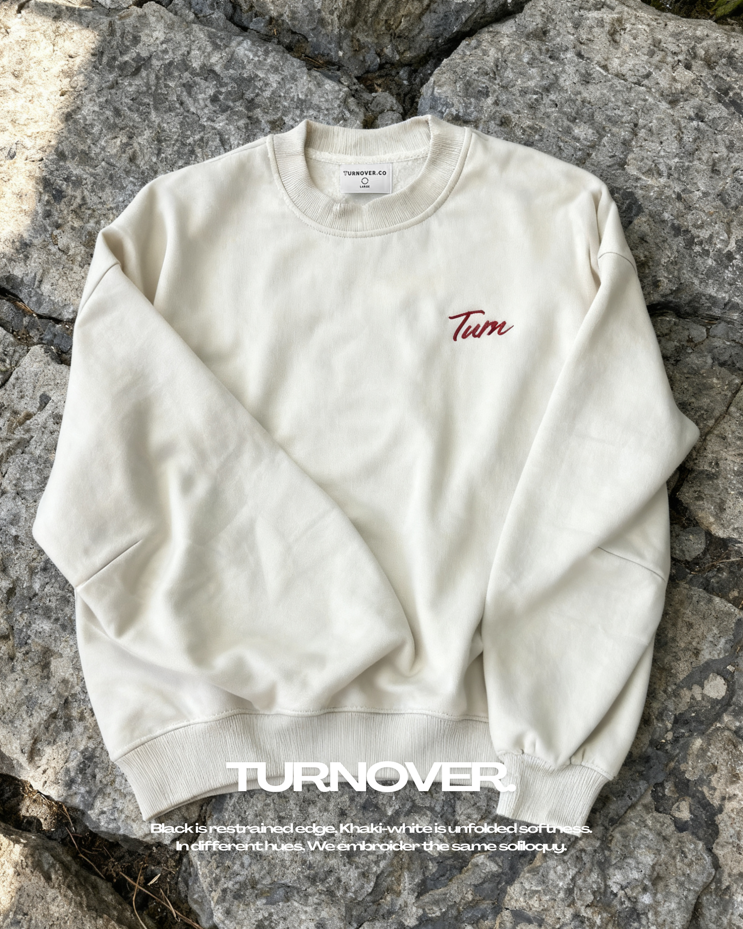 TURNOVER 2026AW Dual Stitch “26AW-LE3 晝夜繡言.加絨短版長袖”