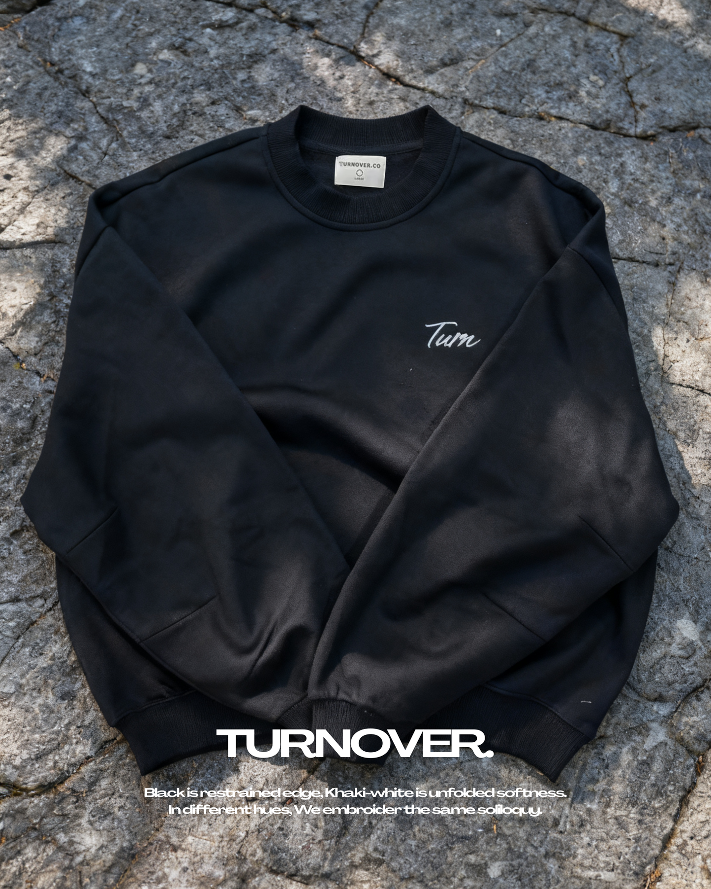TURNOVER 2026AW Dual Stitch “26AW-LE3 晝夜繡言.加絨短版長袖”