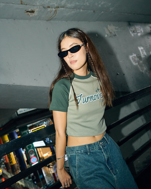 TURNOVER SUMMER TOP / GREEN