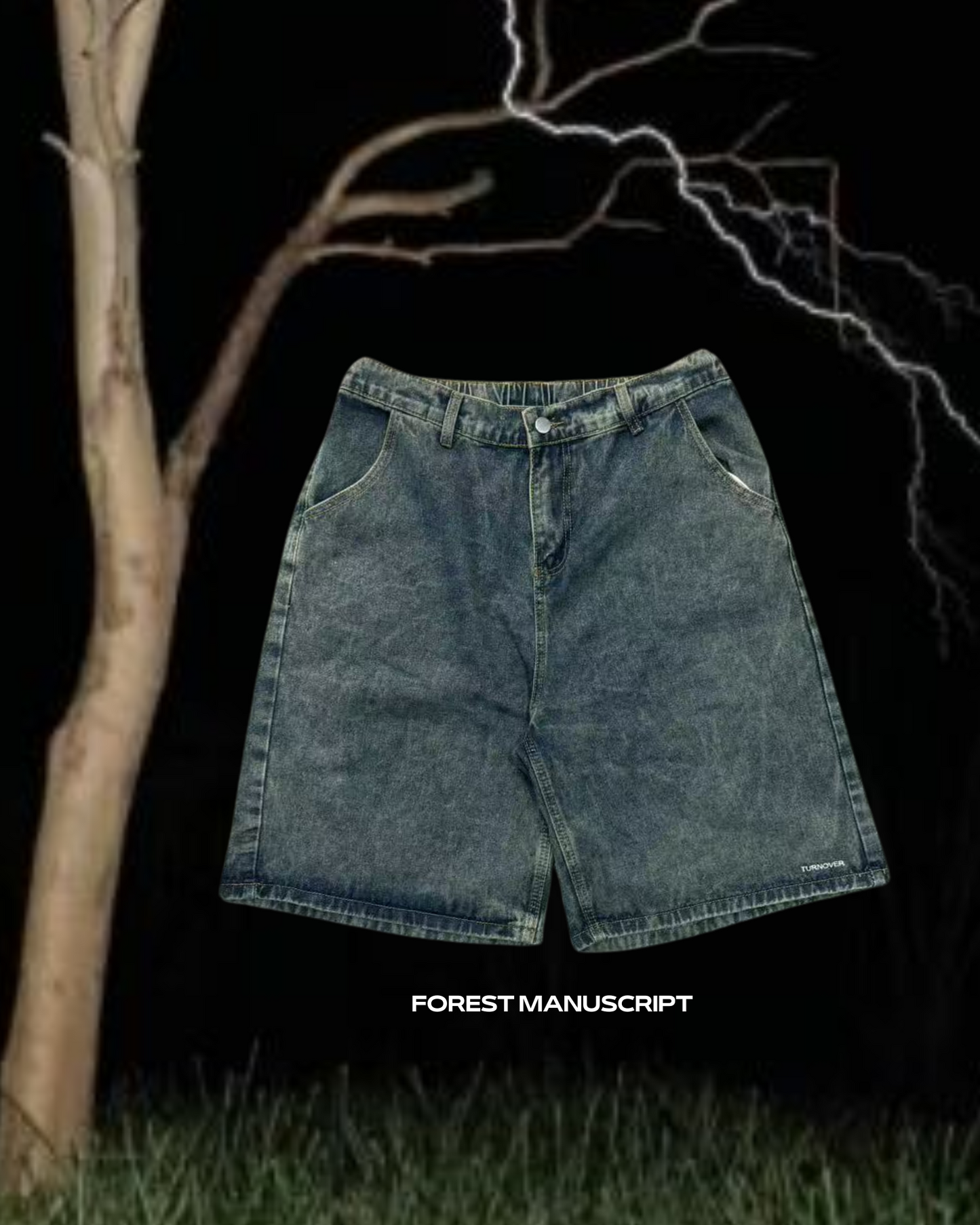 TURNOVER 2025SS FOREST MANUSCRIPT “25SS-S13 森藍・六分牛仔褲”