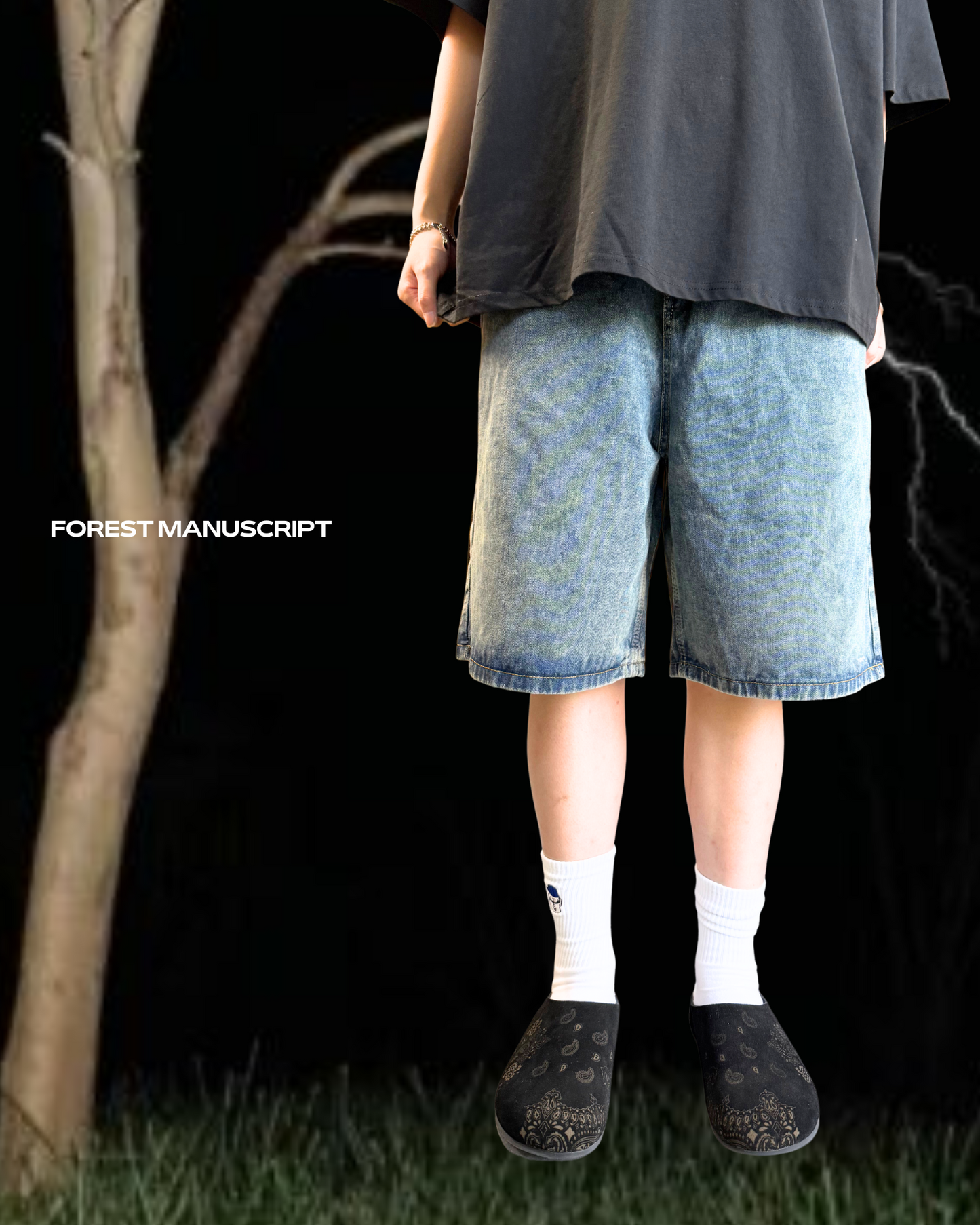 TURNOVER 2025SS FOREST MANUSCRIPT “25SS-S13 森藍・六分牛仔褲”