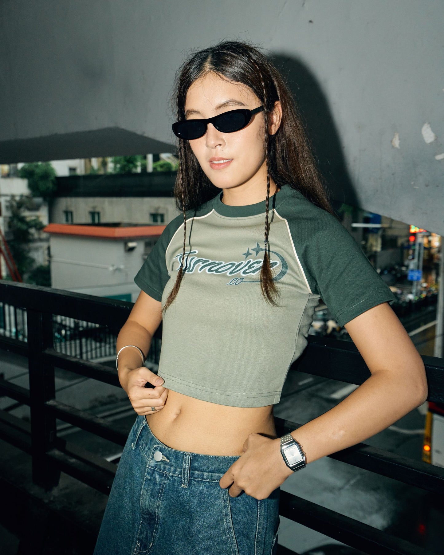 TURNOVER SUMMER TOP / GREEN