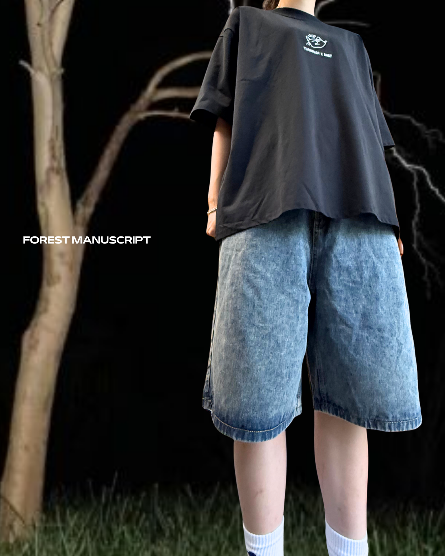 TURNOVER 2025SS FOREST MANUSCRIPT “25SS-S13 森藍・六分牛仔褲”