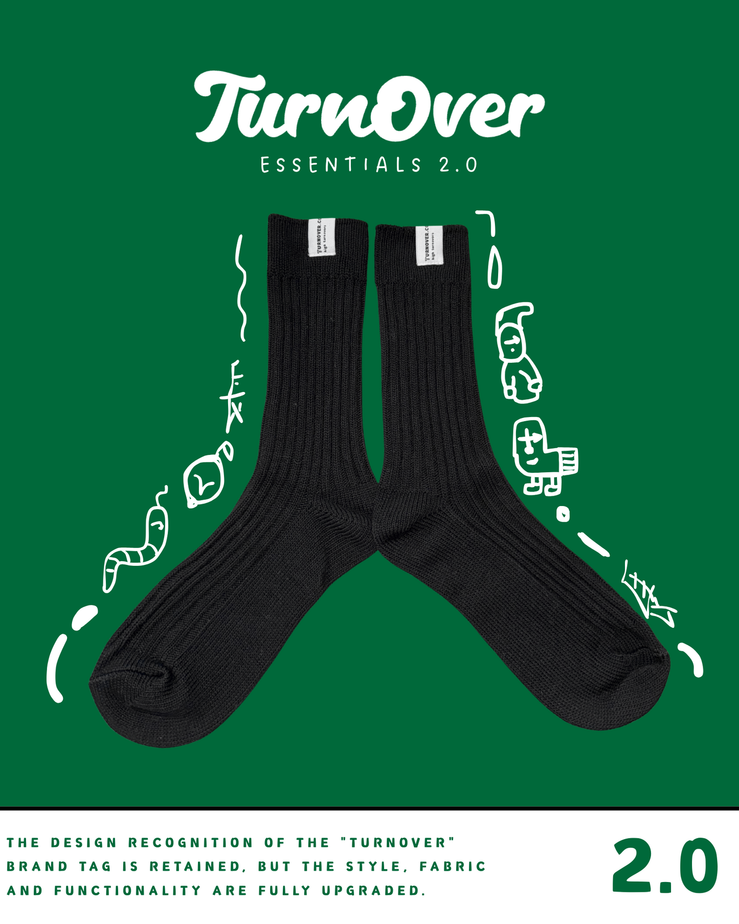 TURNOVER ESSENTIALS SOCKS 2.0 襪