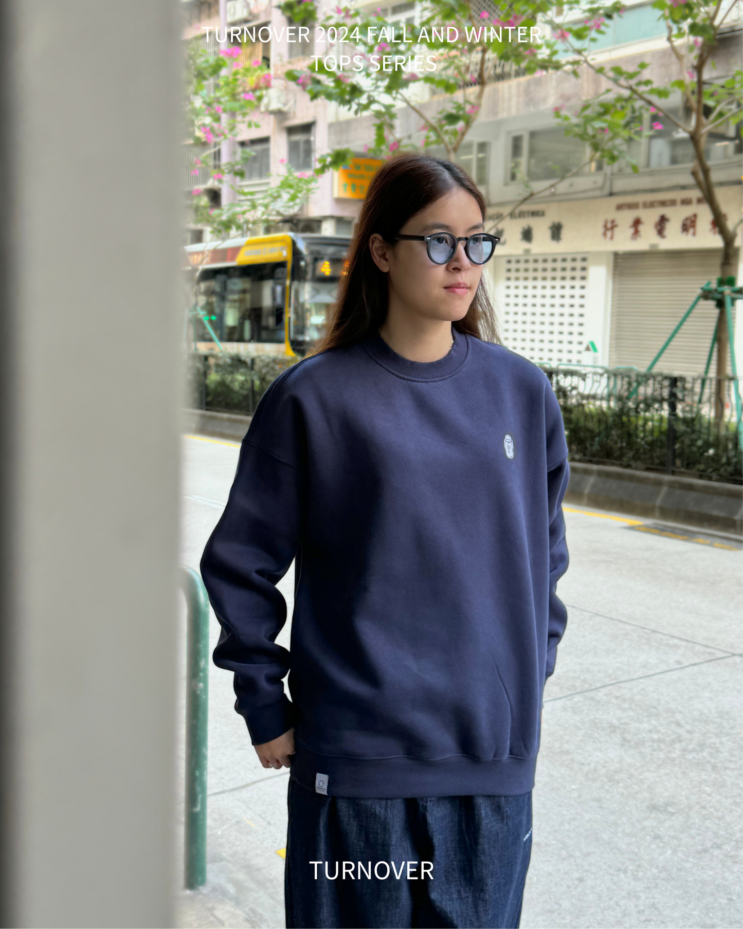 TURNOVER INTERIOR FLEECE LONG SLEEVE