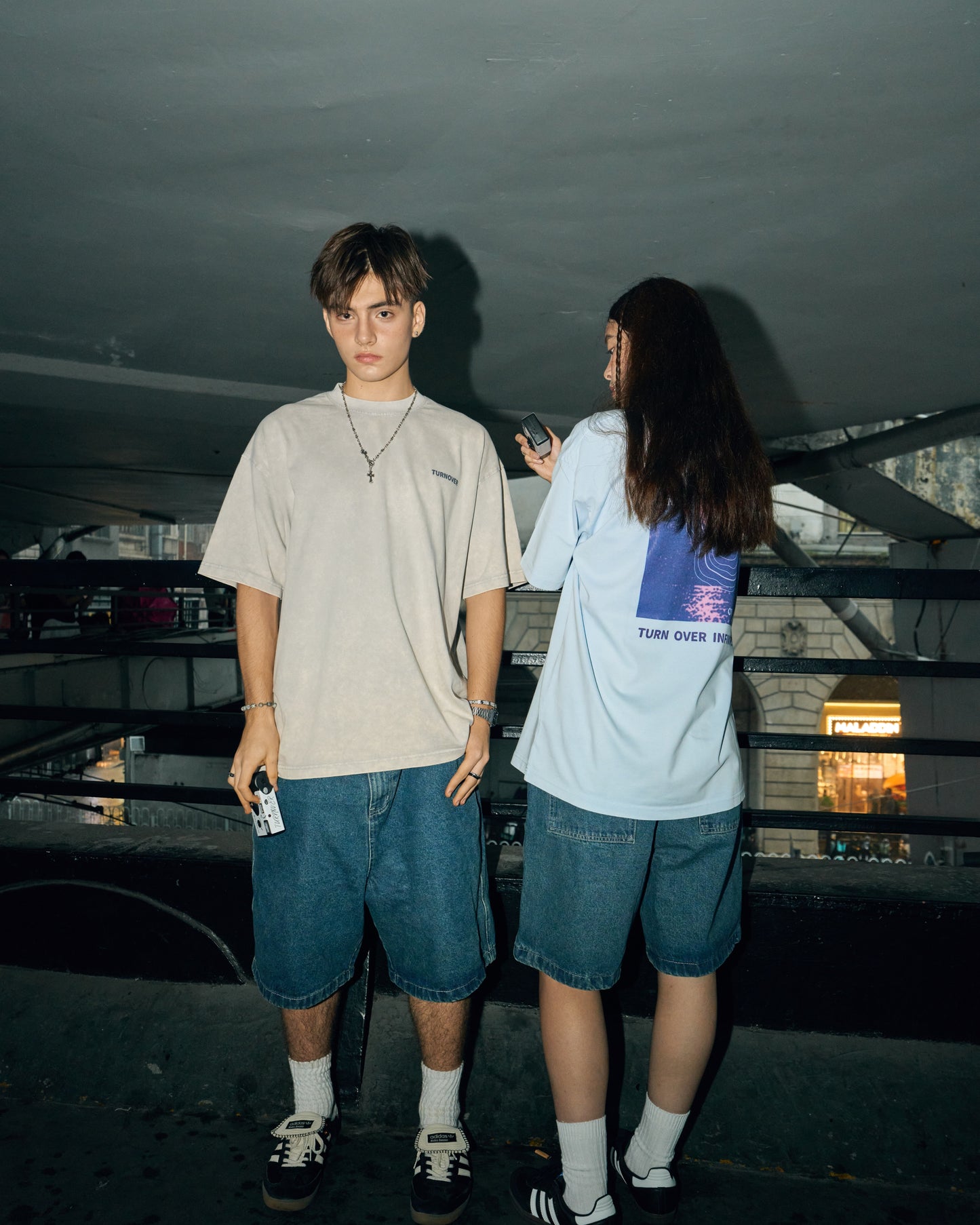 TURNOVER DENIM SHORTS