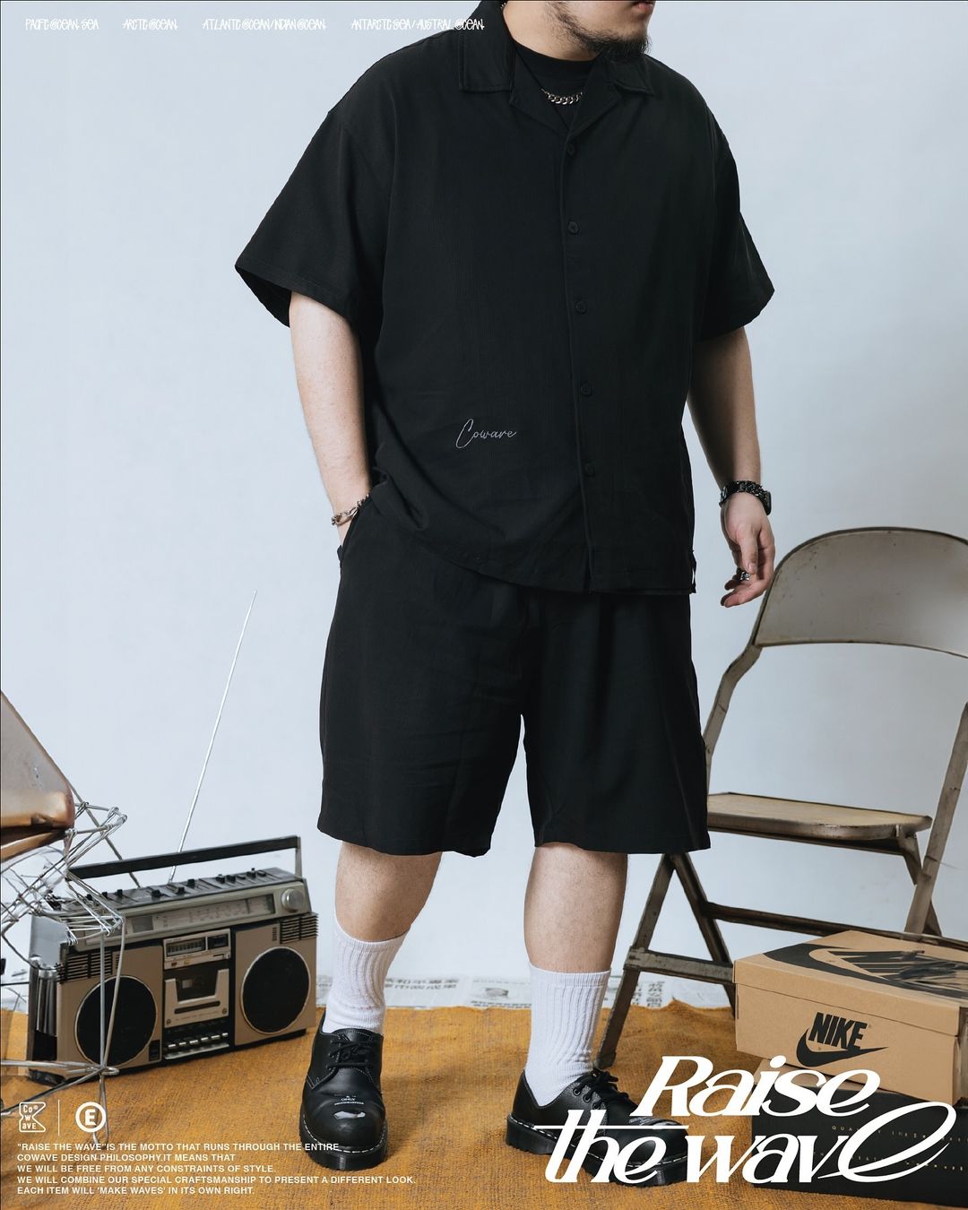 COWAVE 2024 Spring & Summer Straight strip shirt
