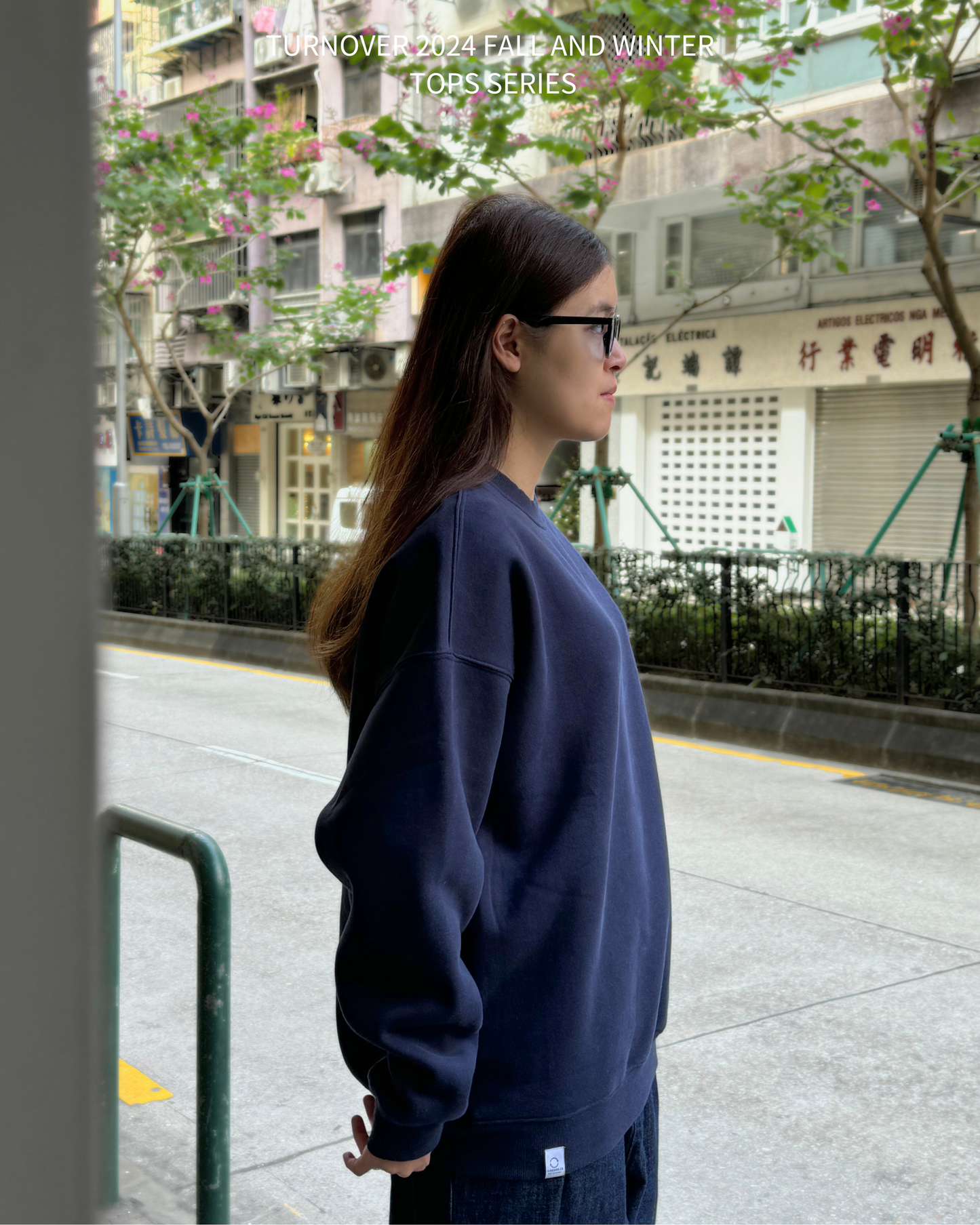 TURNOVER INTERIOR FLEECE LONG SLEEVE