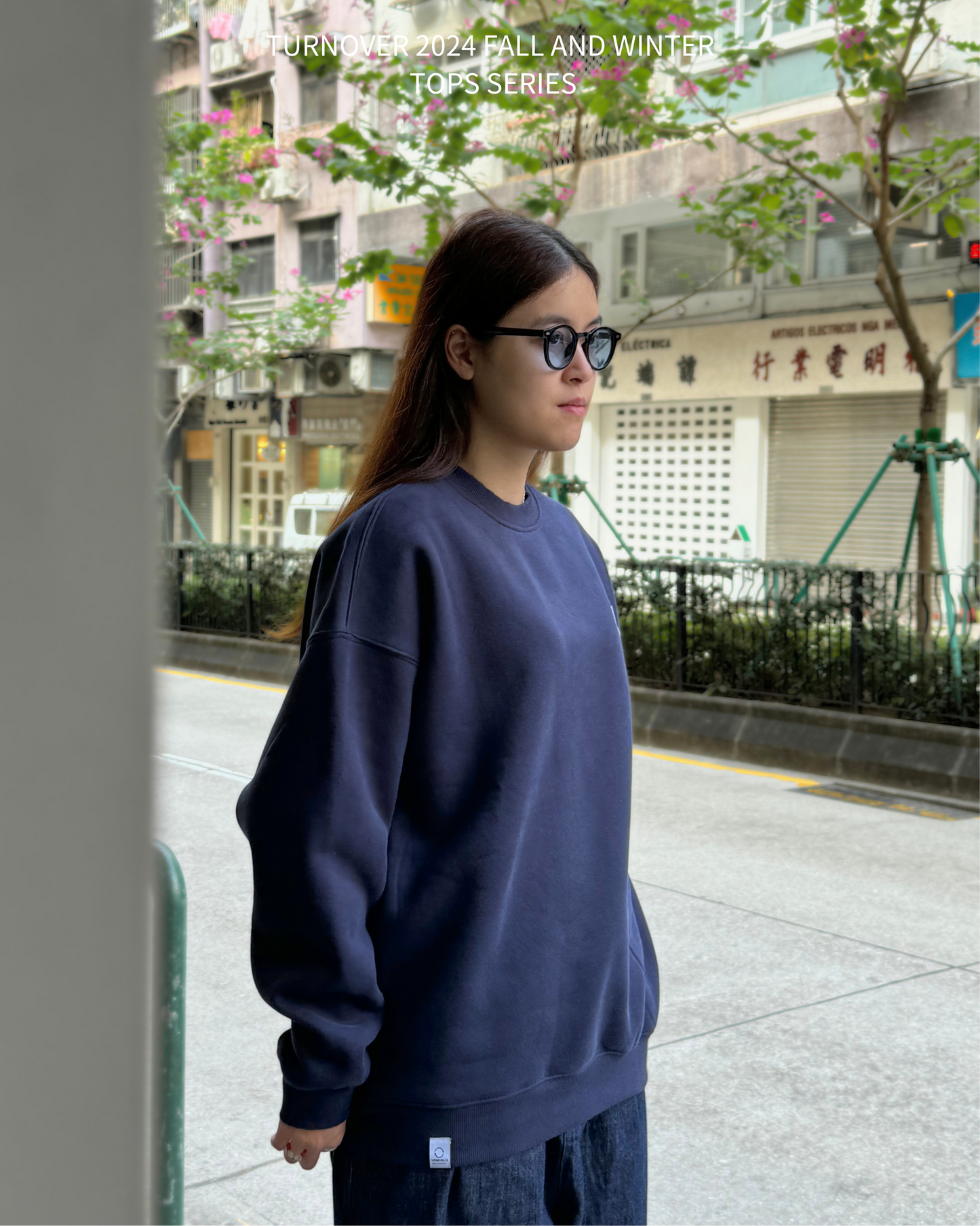 TURNOVER INTERIOR FLEECE LONG SLEEVE