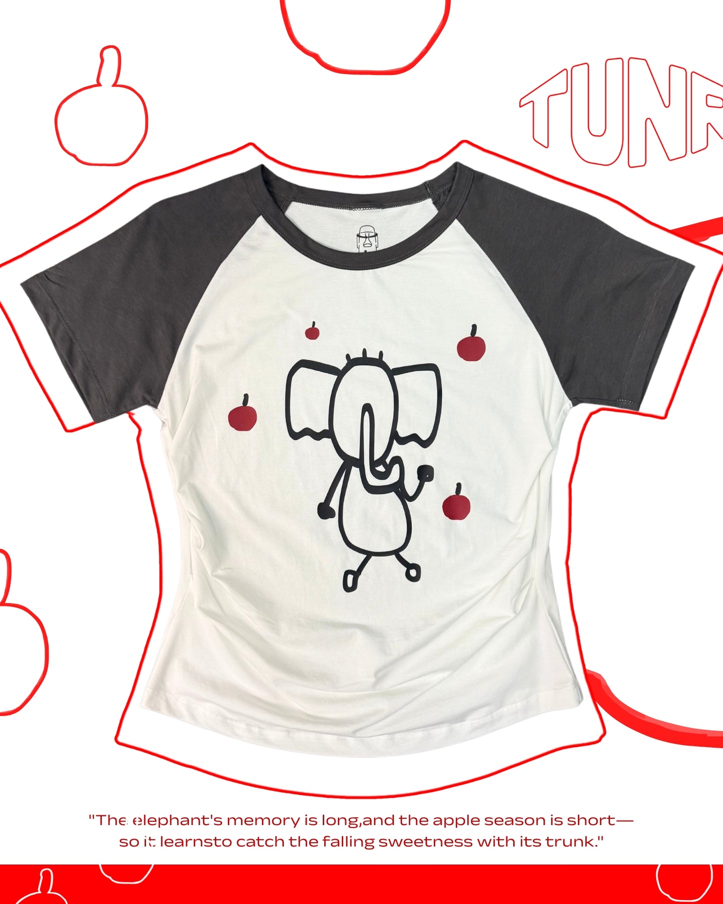 TURNOVER 2025SS Apple Dumbo TEE
“25SSWT12 笨象拾果TEE