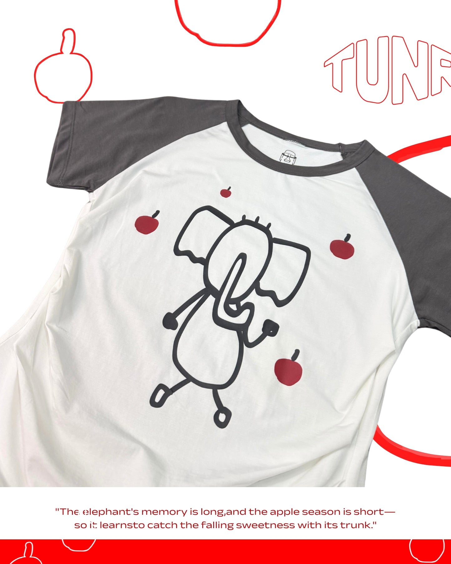 TURNOVER 2025SS Apple Dumbo TEE
“25SSWT12 笨象拾果TEE