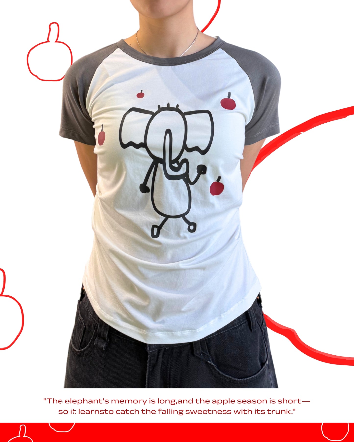 TURNOVER 2025SS Apple Dumbo TEE
“25SSWT12 笨象拾果TEE