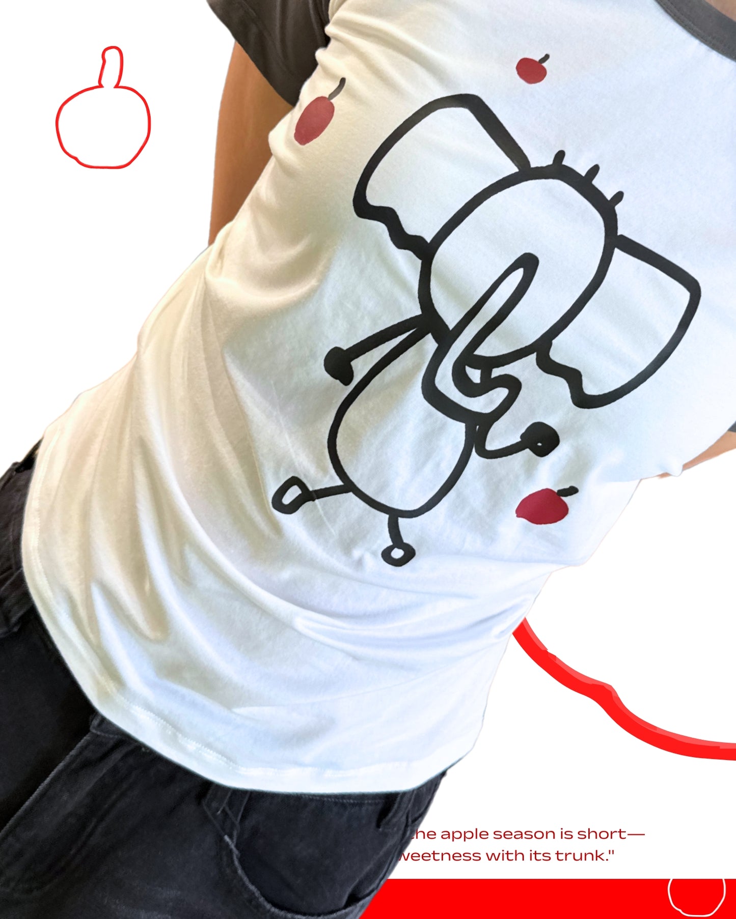 TURNOVER 2025SS Apple Dumbo TEE
“25SSWT12 笨象拾果TEE