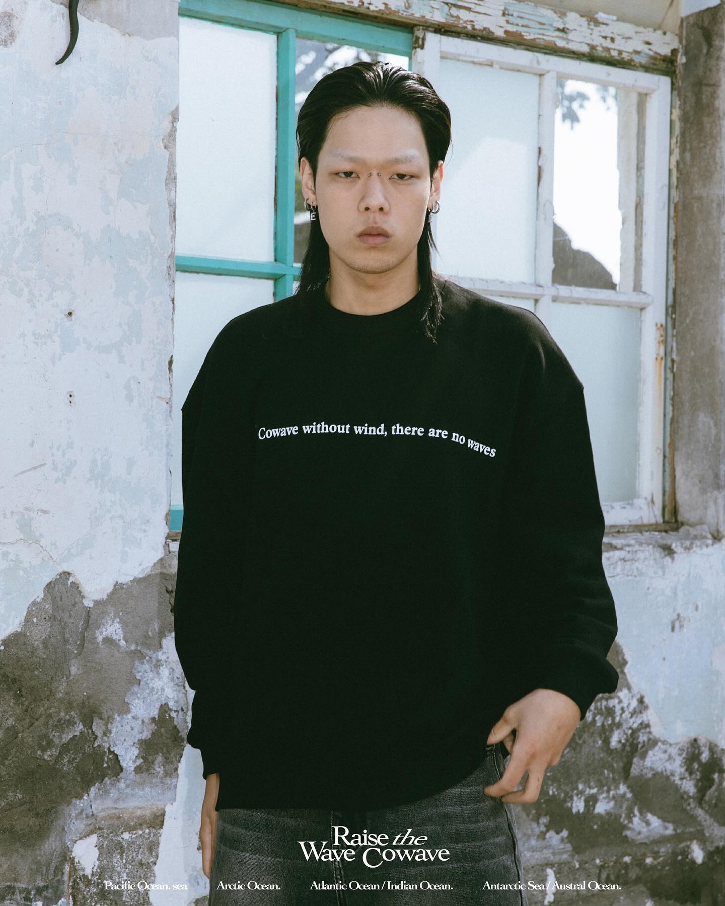 Cowave 2023-24 Fall & Winter Slogan font Sweatshirt