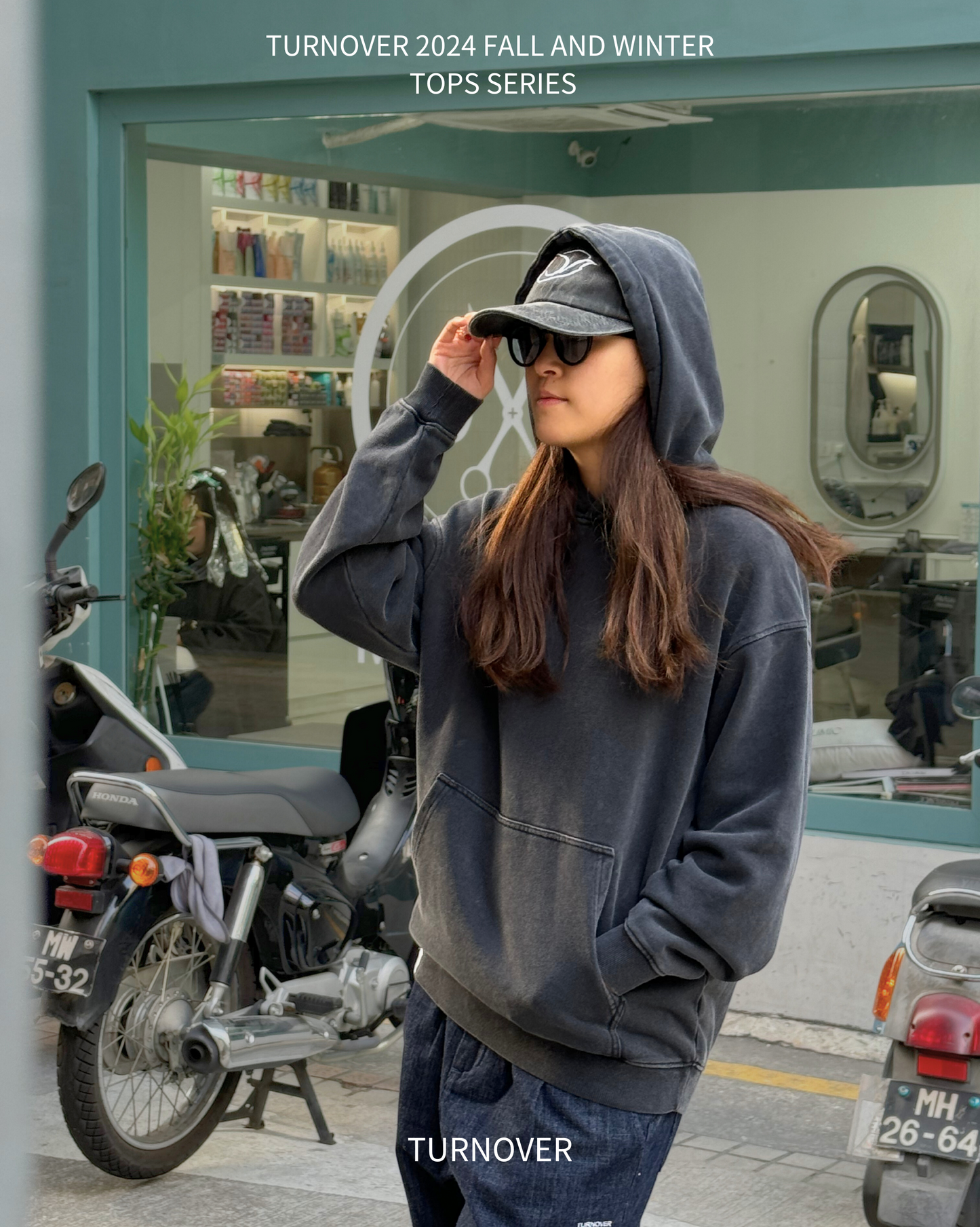 TURNOVER HEAVYWEIGHT WASHED HOODIE 重磅水洗衛衣