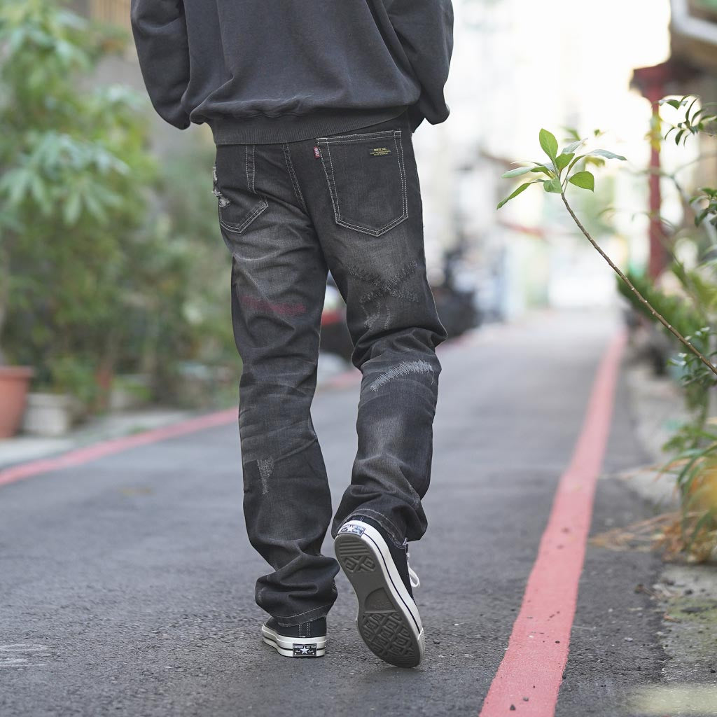 QUEST DENIM II REBIRTH SAVAGE 直筒 破壞 牛仔褲