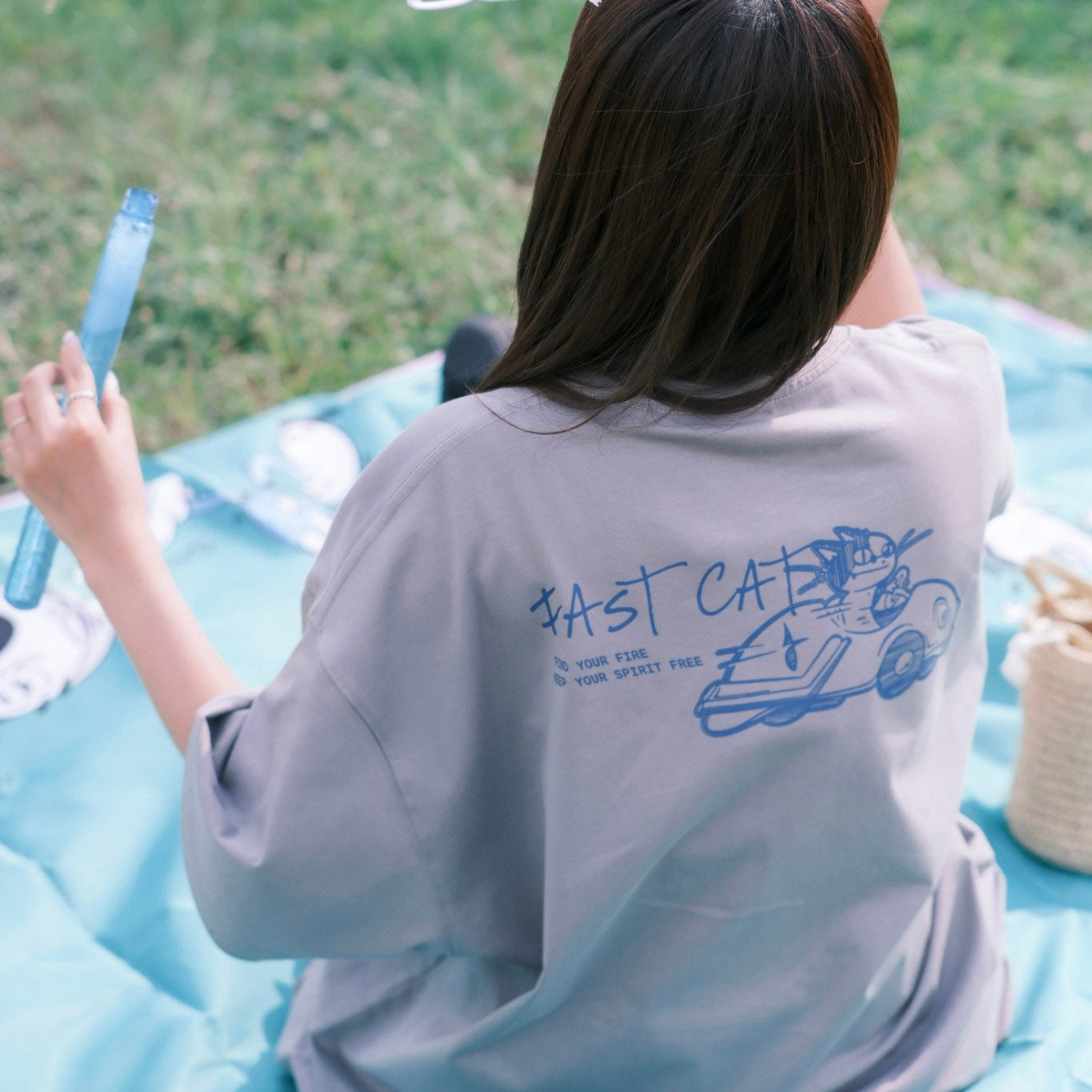QUEST Driving Cat TEE 賽車貓咪TEE