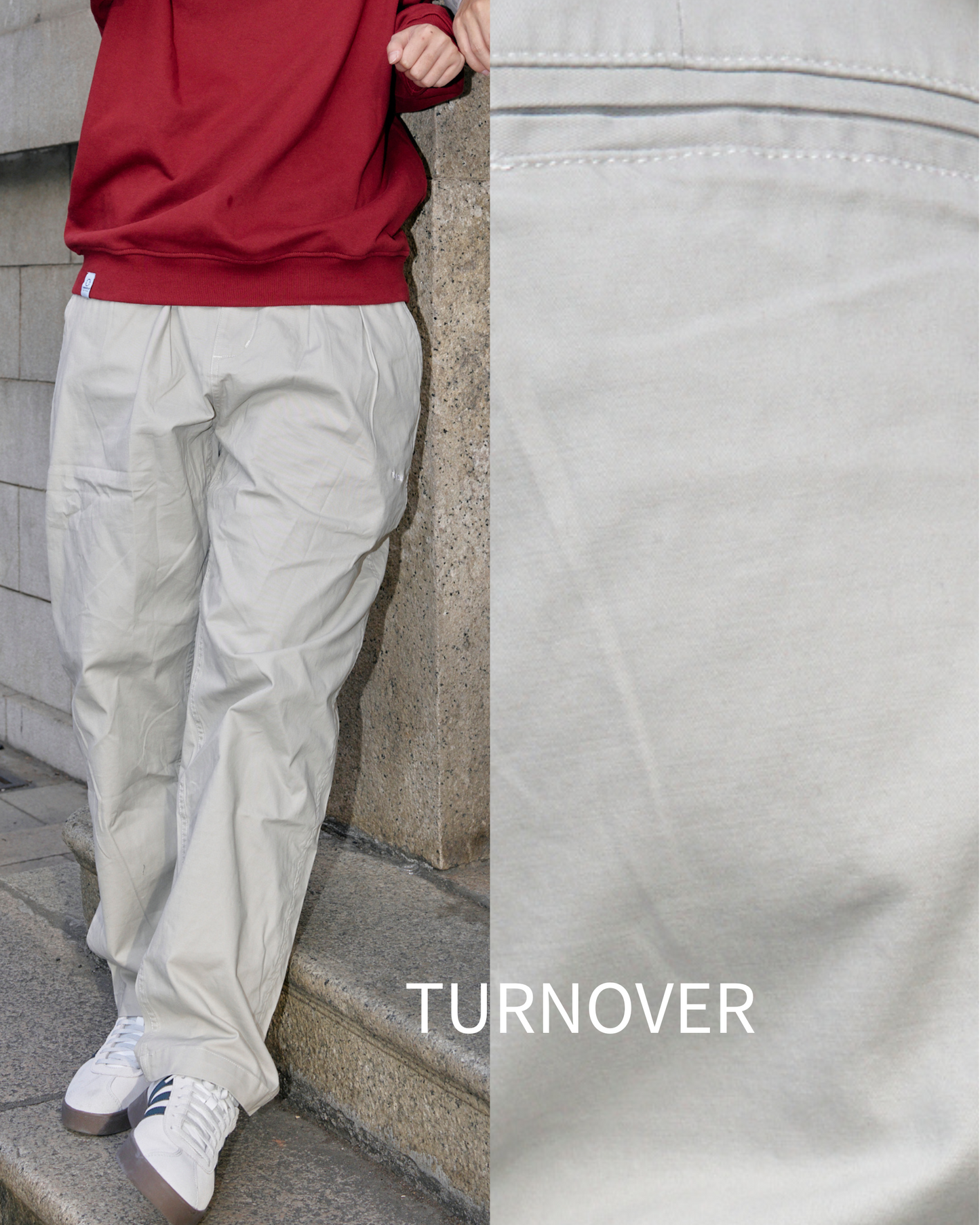 TURNOVER STIFF LONG PANTS