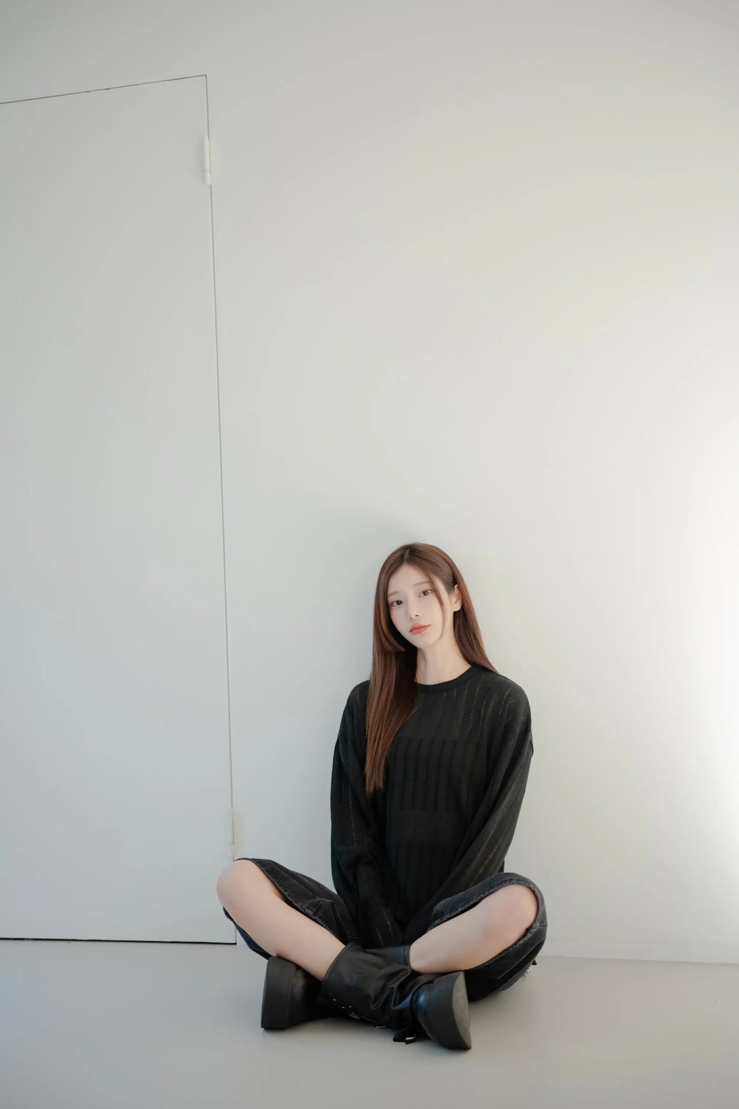 SIMON MADE TL-2422 鬆弛感 坑條 針織 薄長袖
