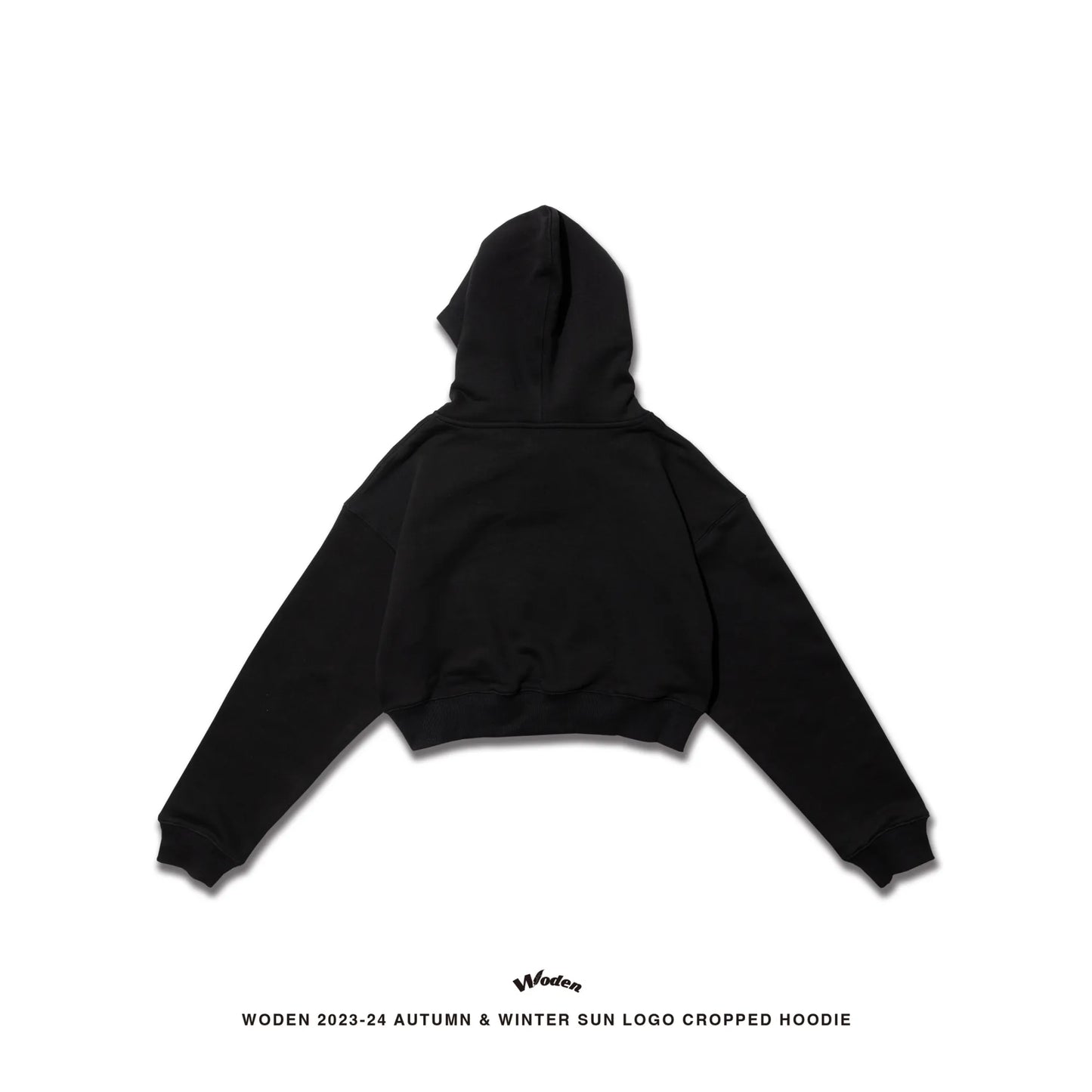 WODEN 2023-24 AUTUMN & WINTER SUN LOGO CROPPED HOODIE