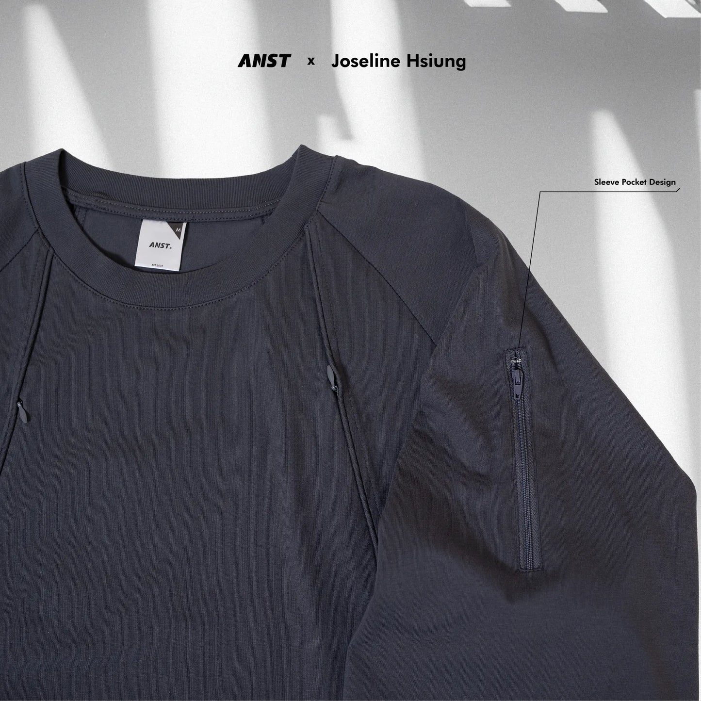 ANST X JOSELINE HSIUNG PIPING TRACK HIDDEN ZIPPER TEE 882408