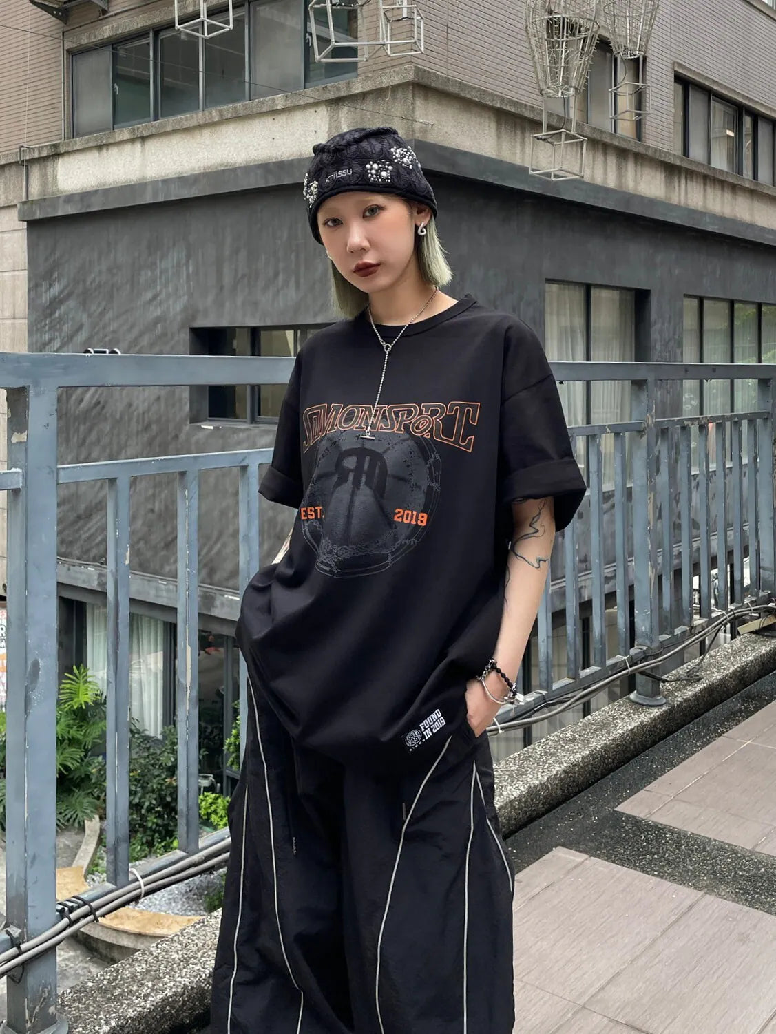SIMON MADE TS-2523-02 SWISH籃網 下墜 短T