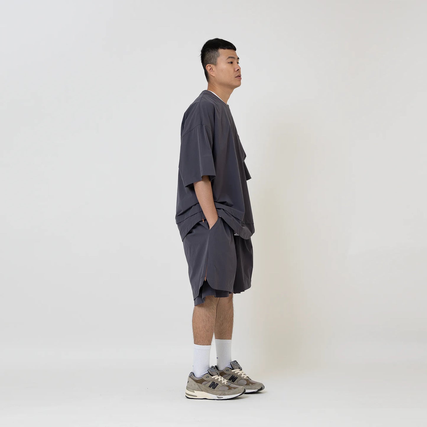 ANST 側拉鍊層次短T 882508